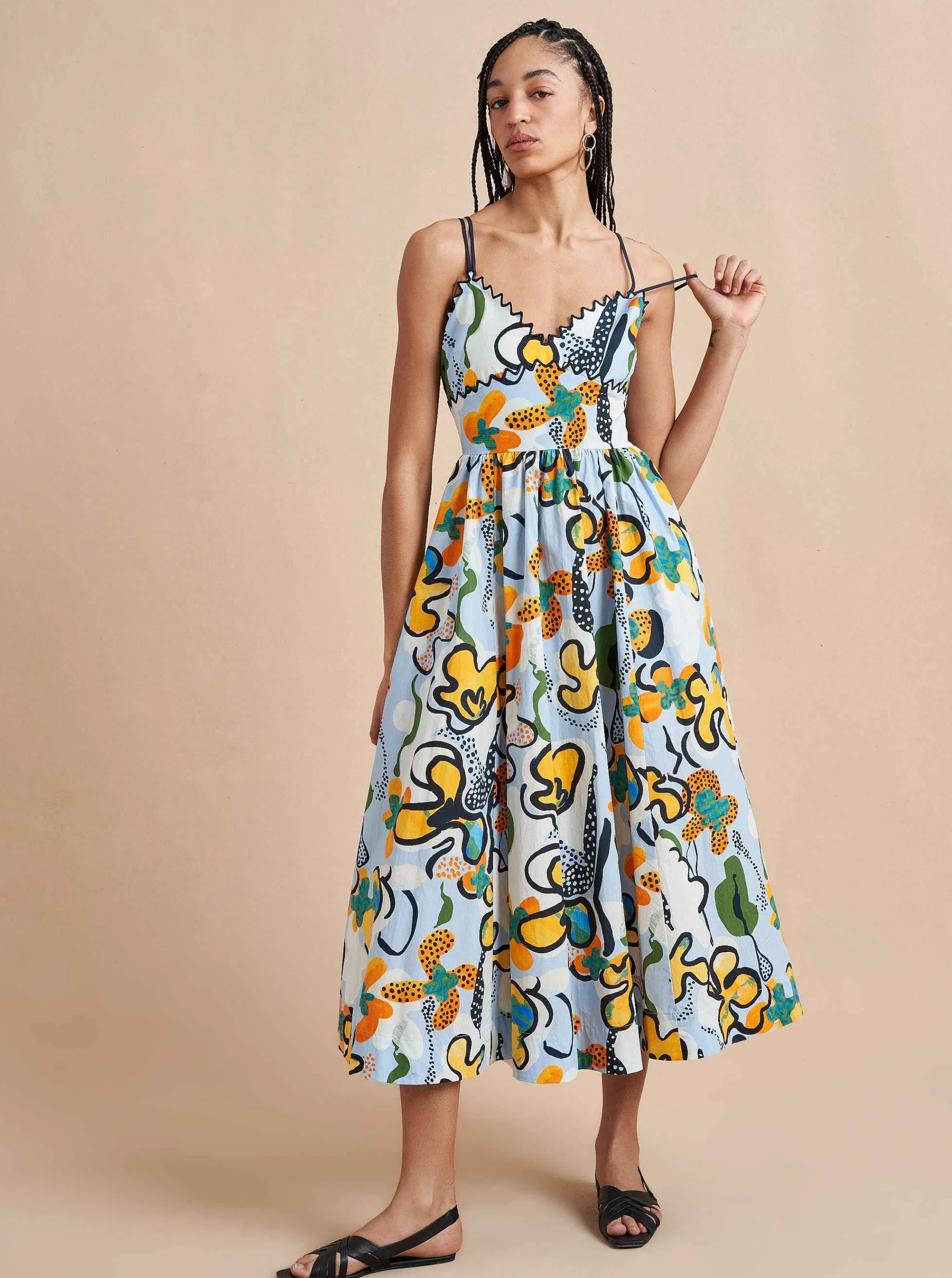 La Ligne Midi Dresses*Jamie Dress Cornflower/Floral