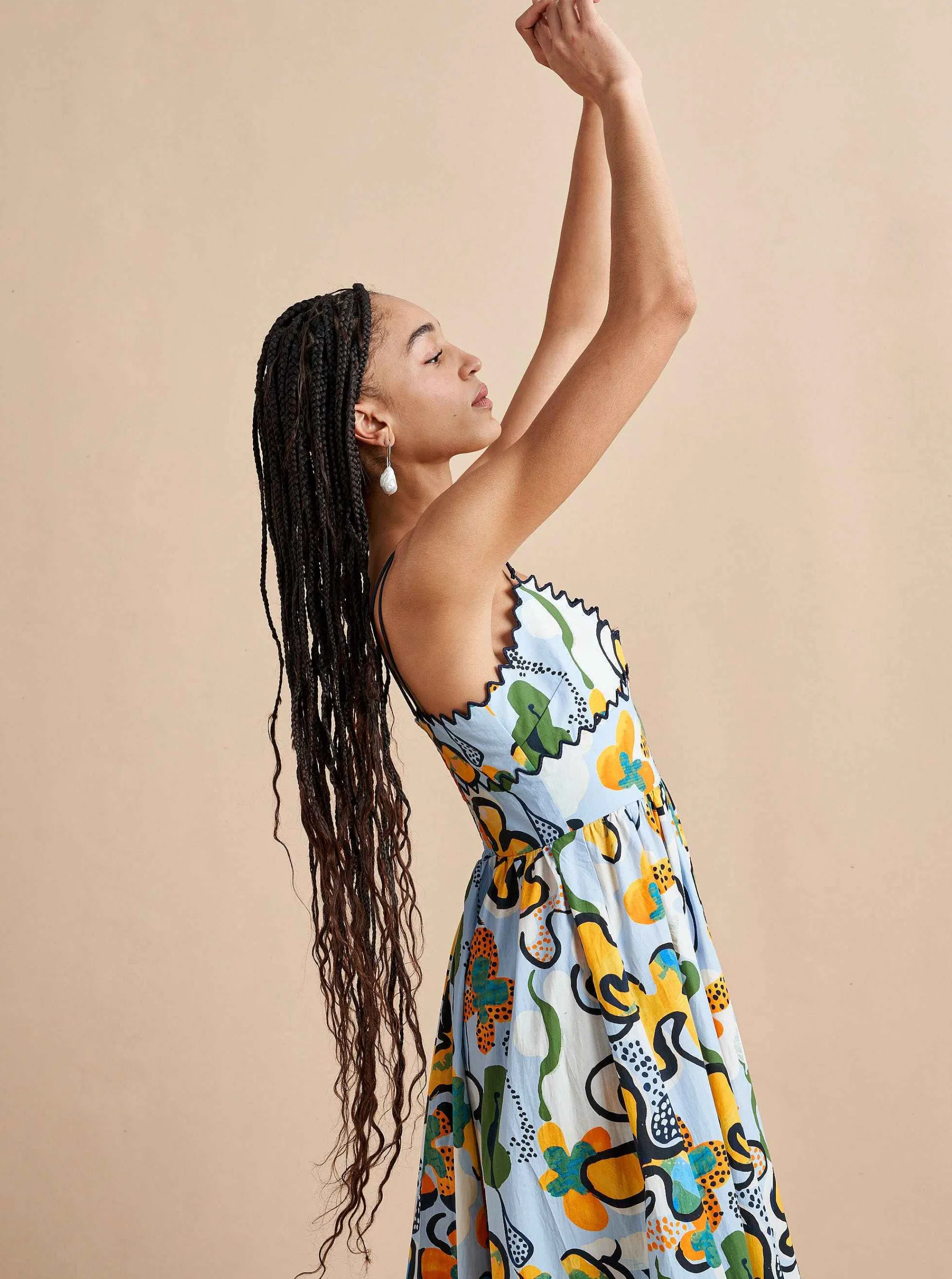 La Ligne Midi Dresses*Jamie Dress Cornflower/Floral