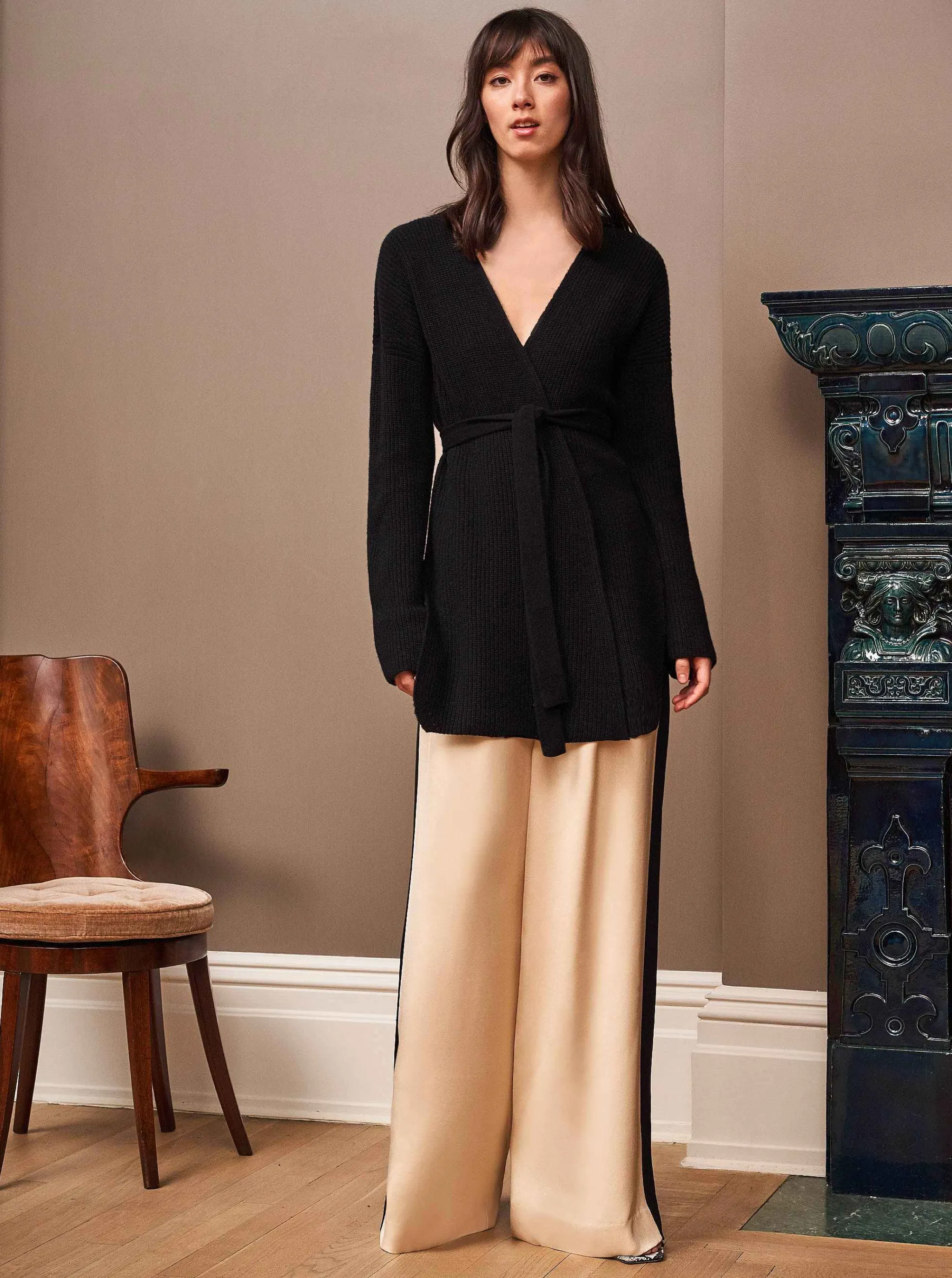 La Ligne Cardigans*Toujours Wrap Cardigan Black