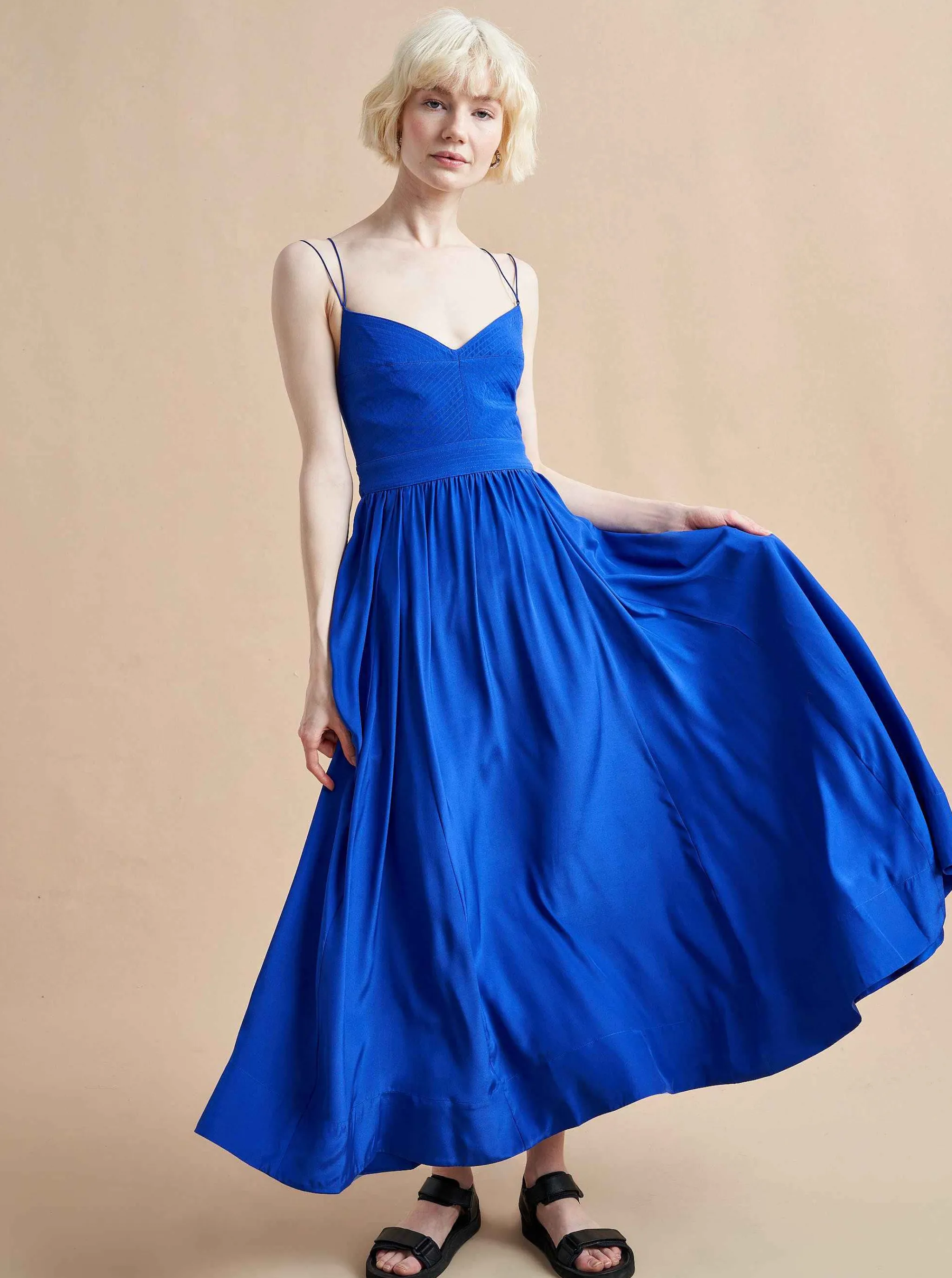La Ligne Midi Dresses*Tracy Dress Electric Blue