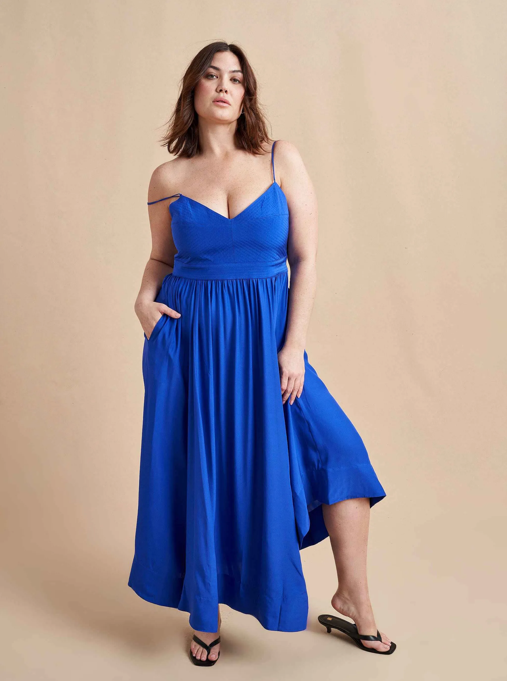 La Ligne Midi Dresses*Tracy Dress Electric Blue