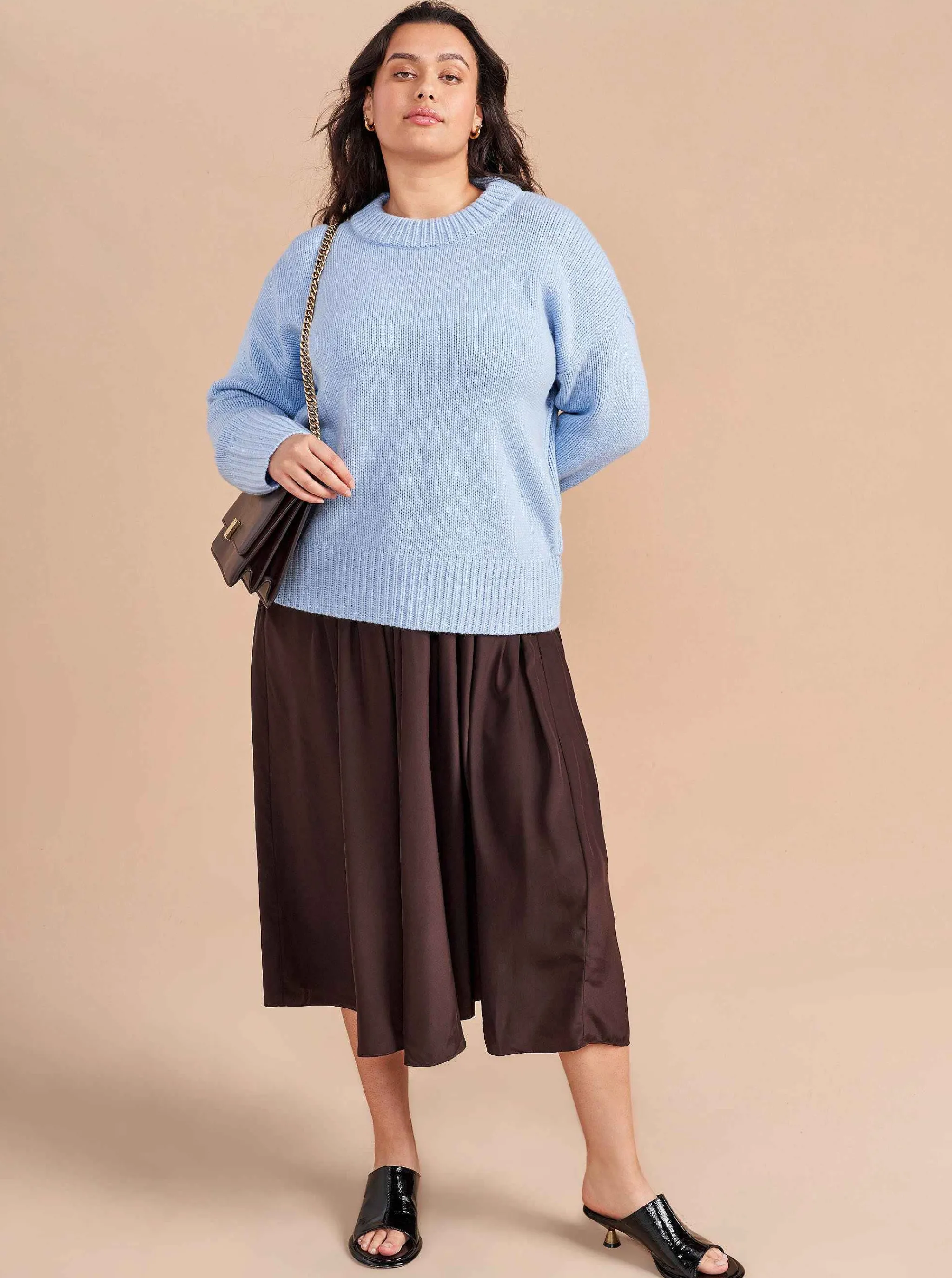 La Ligne Sweaters*Solid Marin Sweater Pale Blue