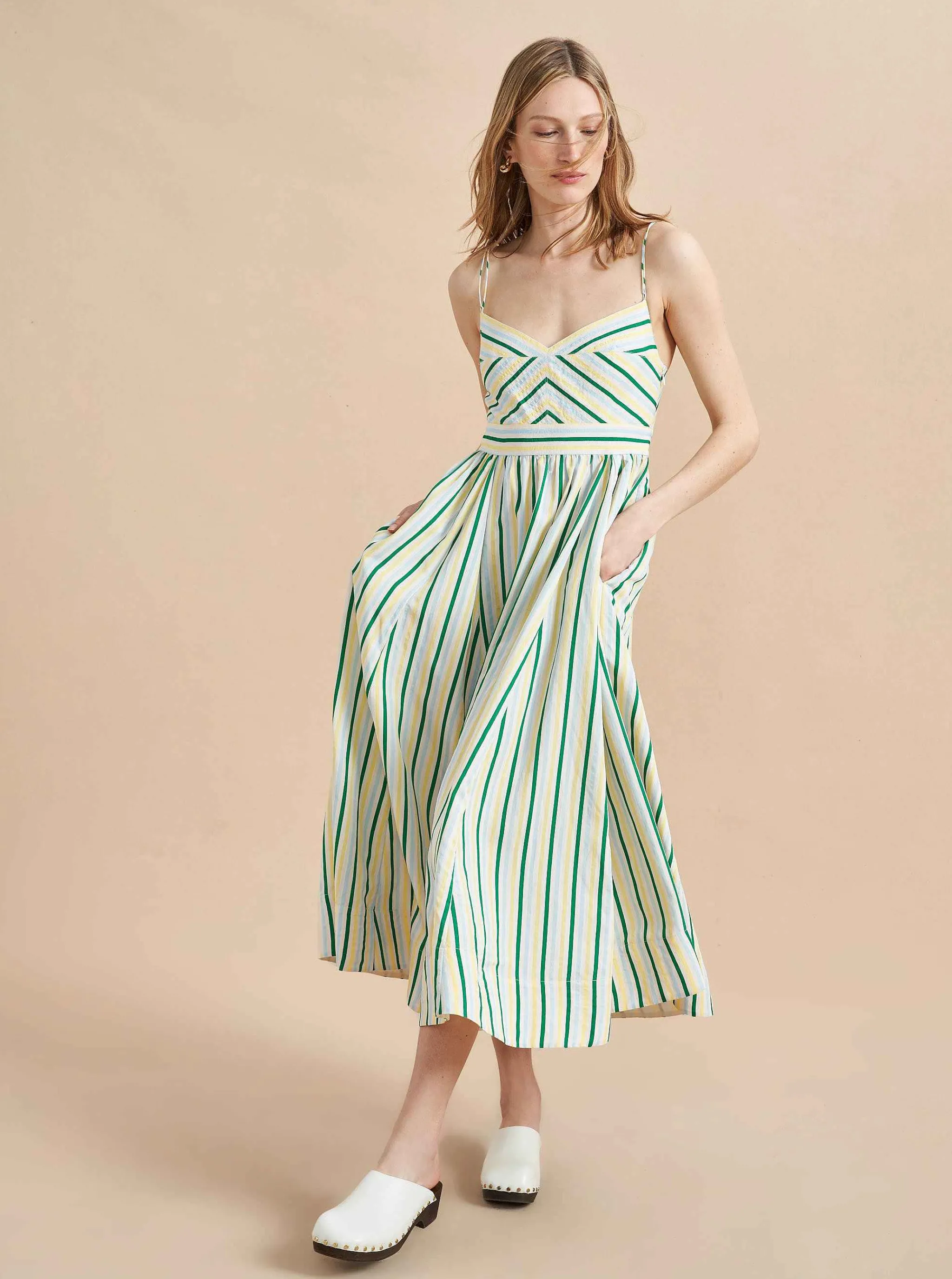 La Ligne Midi Dresses*Tracy Dress Green/Multi