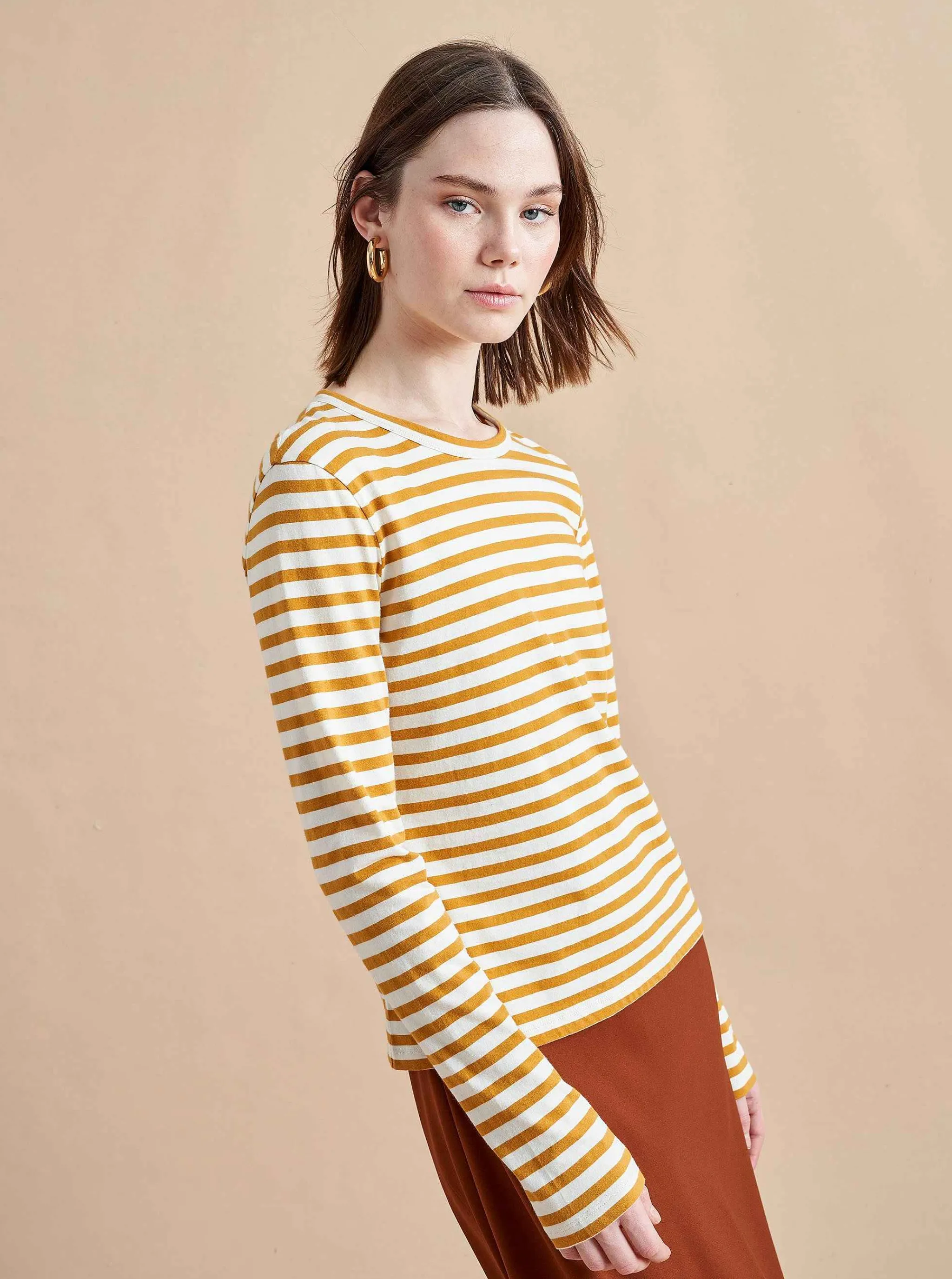 La Ligne Tees*Striped Meredith Tee Cream/Mustard