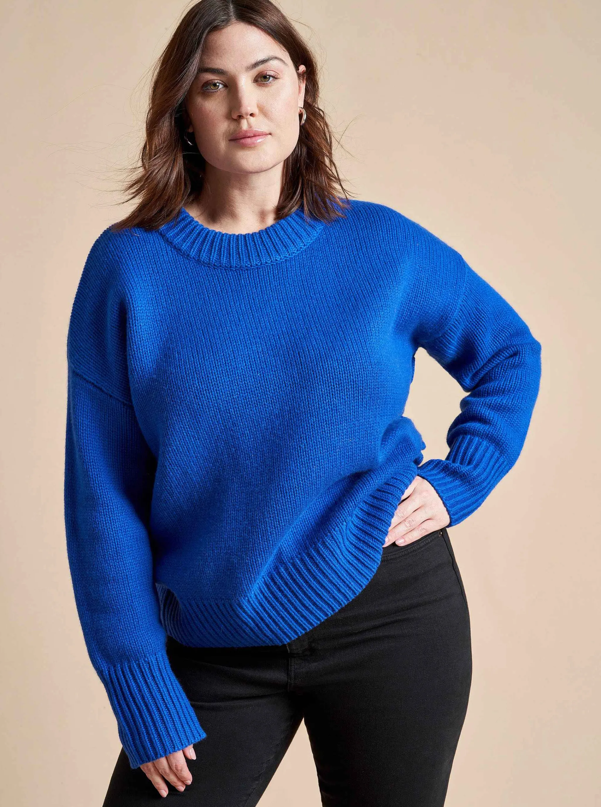 La Ligne Sweaters*Solid Marin Sweater Cobalt