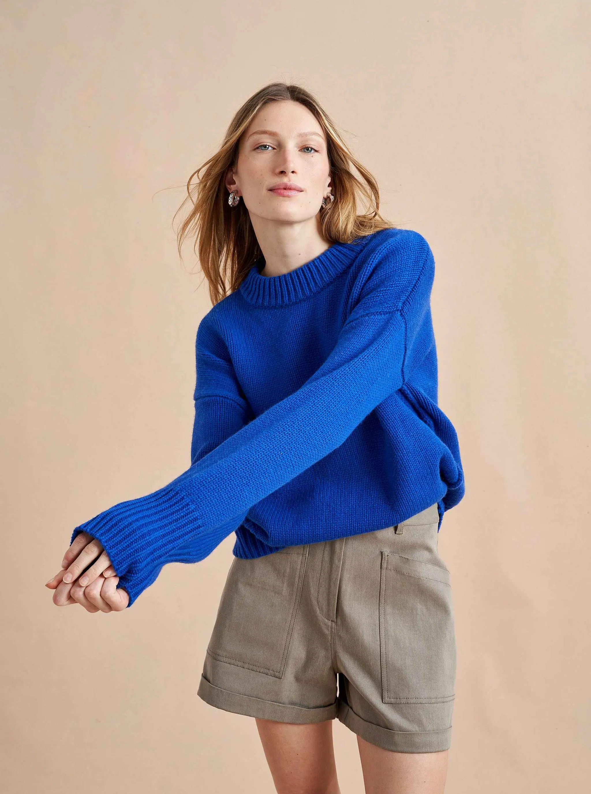La Ligne Sweaters*Solid Marin Sweater Cobalt