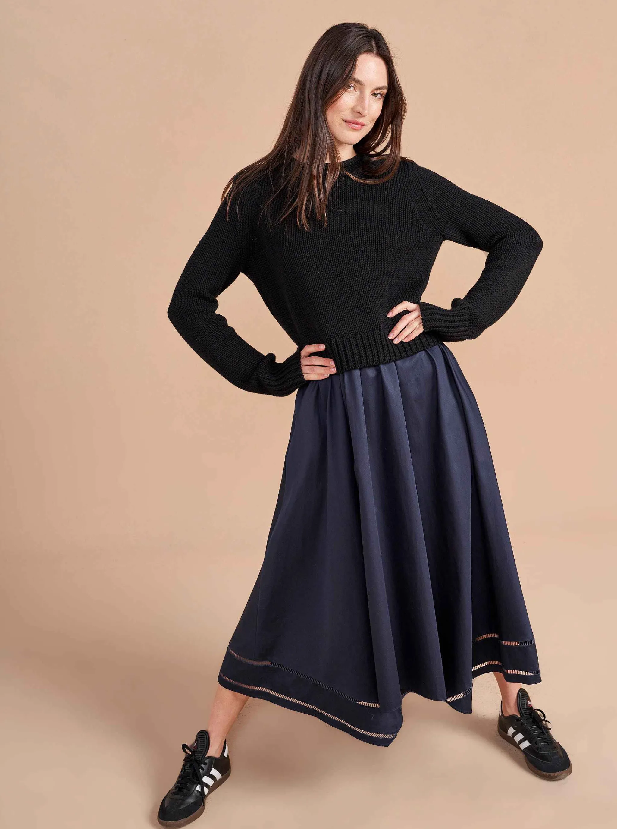 La Ligne Sweaters*Solid Mini Marina Sweater Black