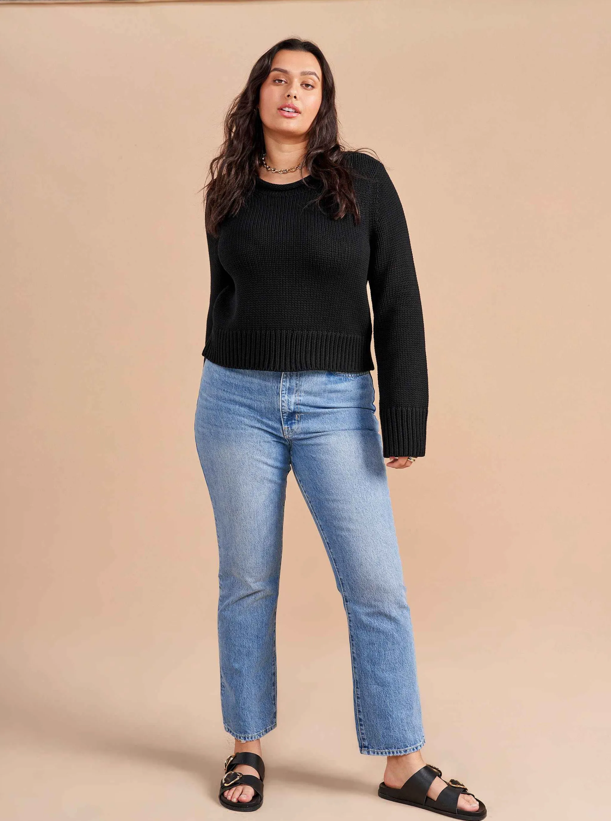 La Ligne Sweaters*Solid Mini Marina Sweater Black