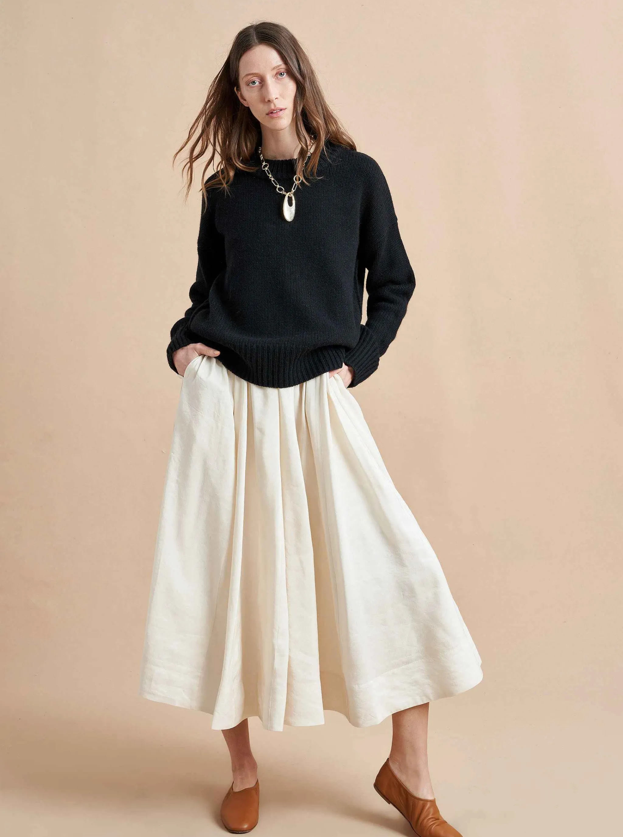 La Ligne Sweaters*Solid Marin Sweater Black