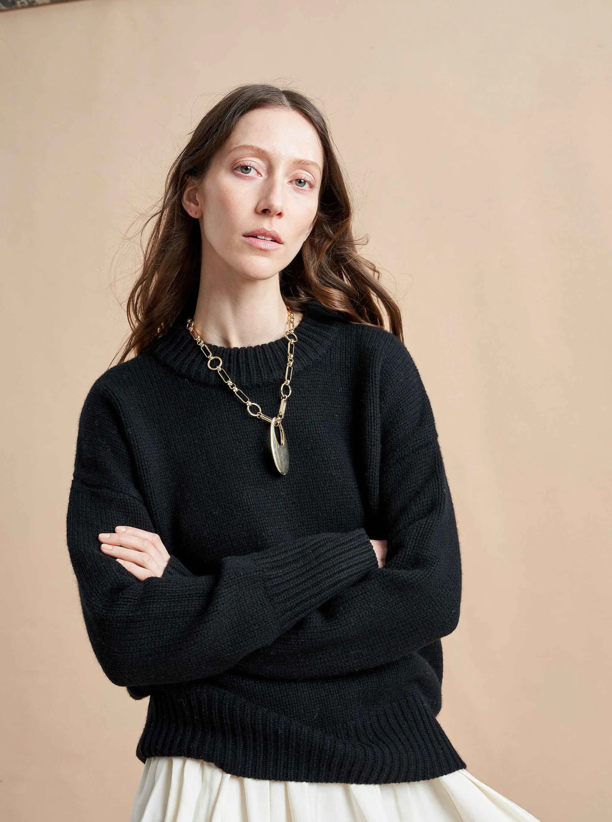 La Ligne Sweaters*Solid Marin Sweater Black