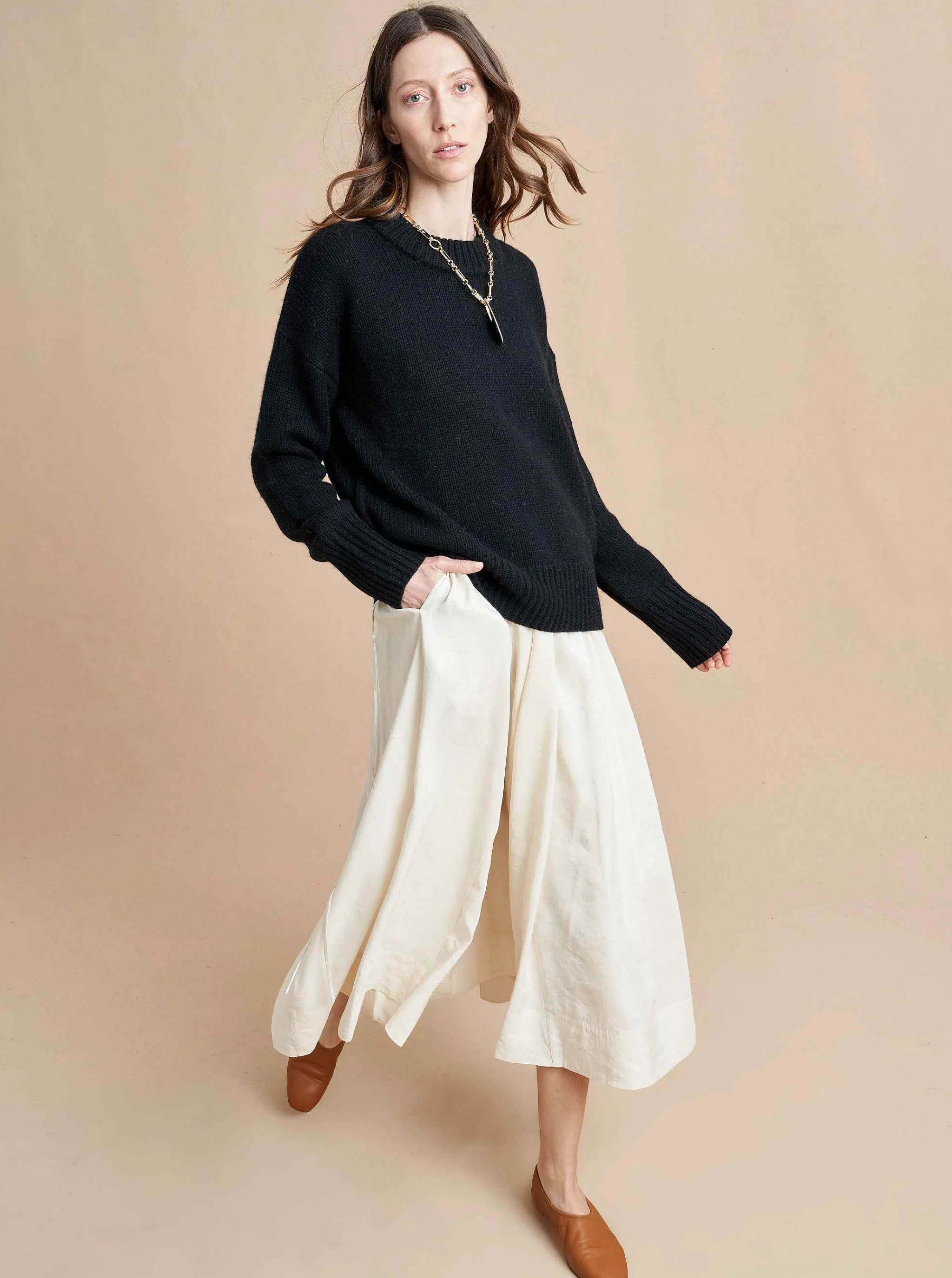 La Ligne Sweaters*Solid Marin Sweater Black