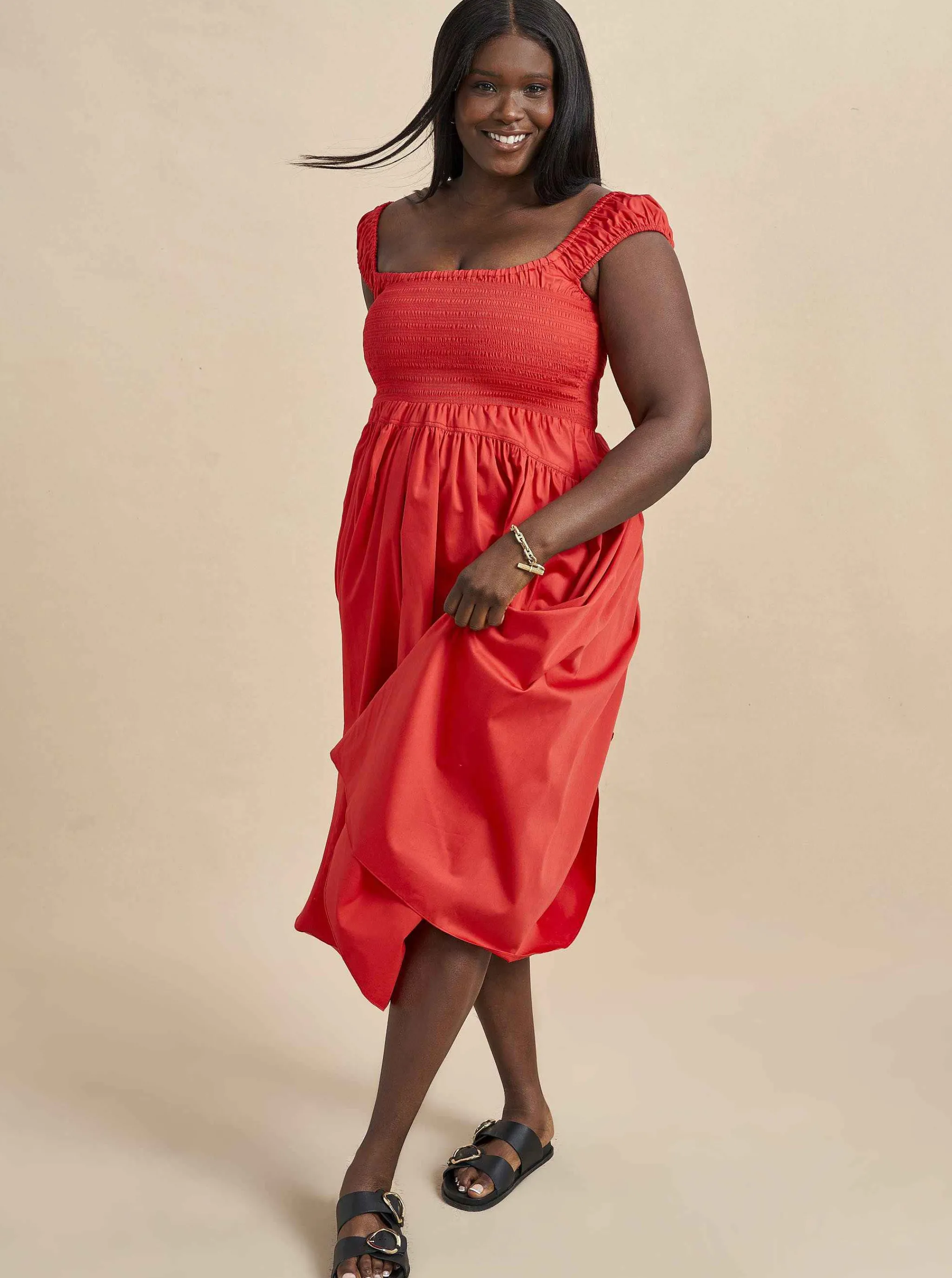 La Ligne Midi Dresses*Vivian Dress Poppy