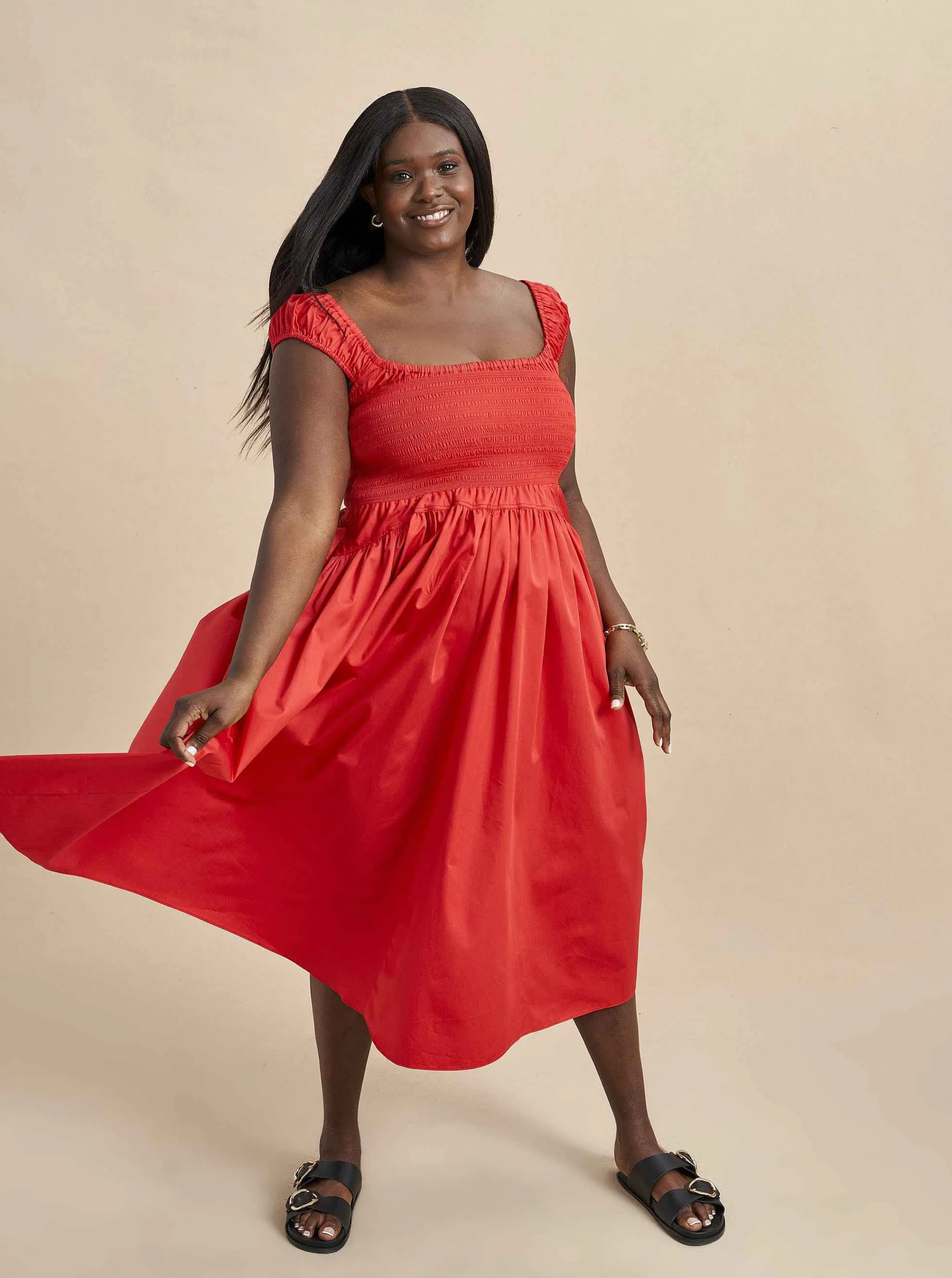 La Ligne Midi Dresses*Vivian Dress Poppy