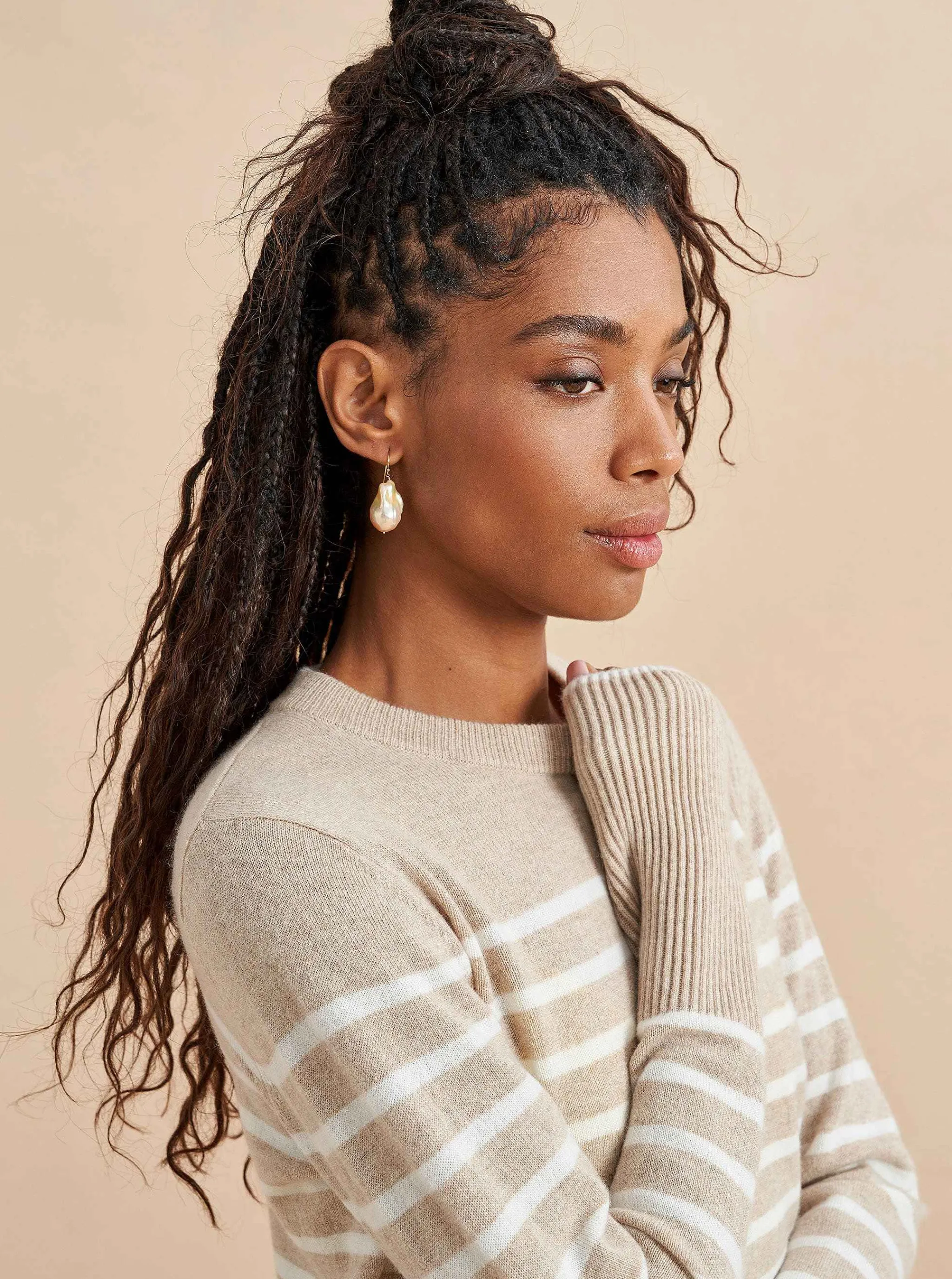 La Ligne Sweaters*Lean Lines Sweater Tan/Cream