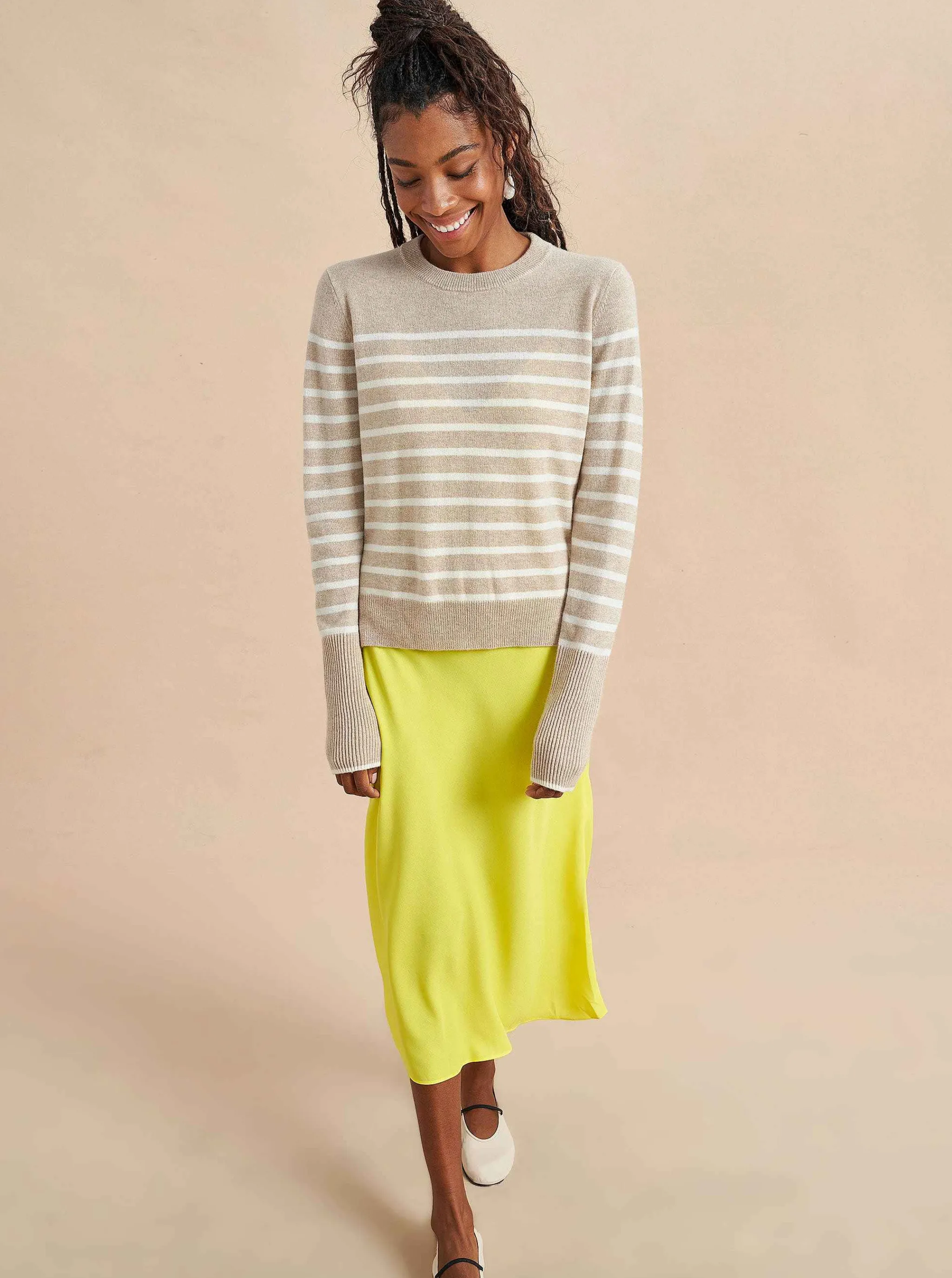 La Ligne Sweaters*Lean Lines Sweater Tan/Cream