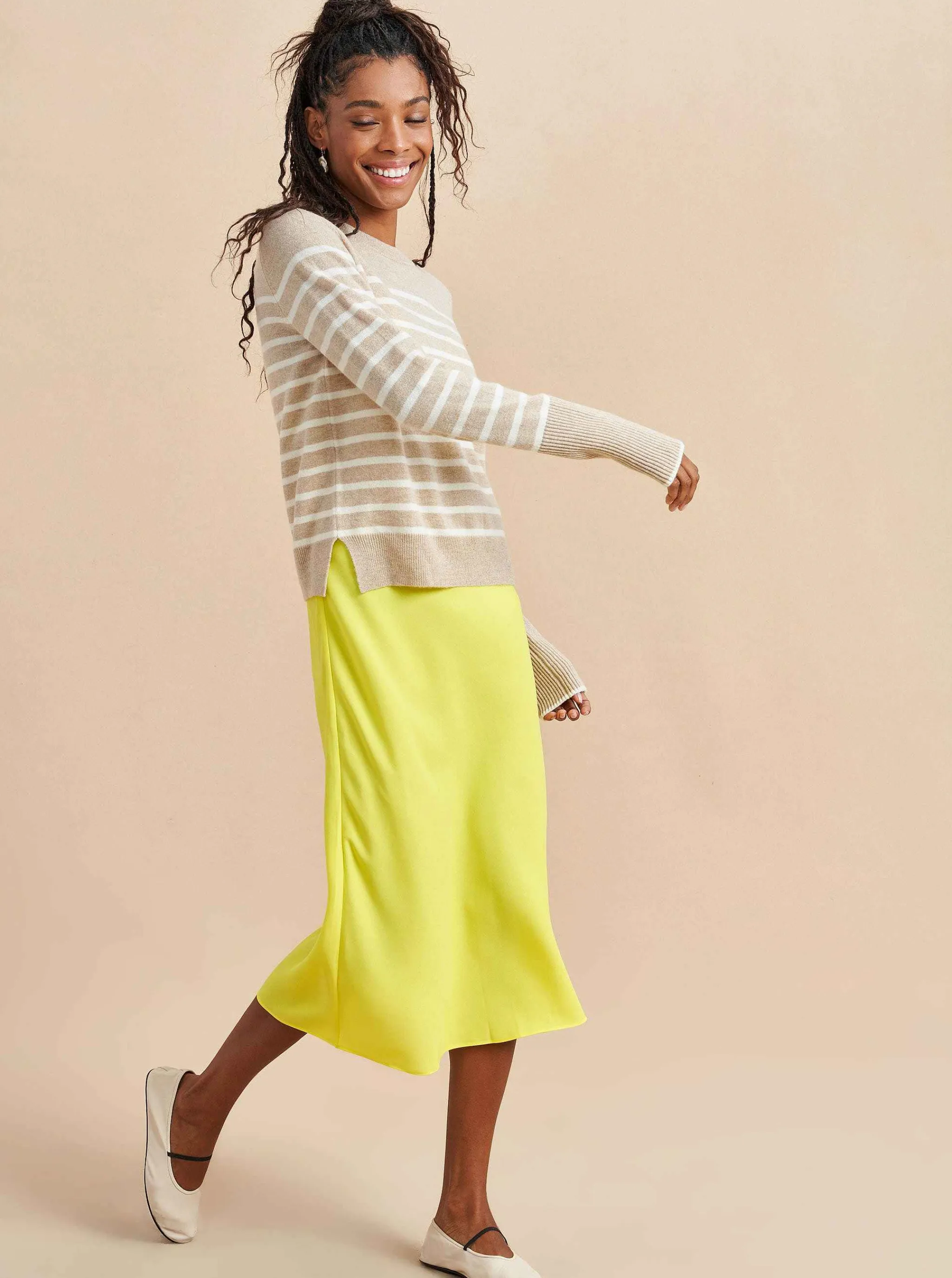 La Ligne Sweaters*Lean Lines Sweater Tan/Cream