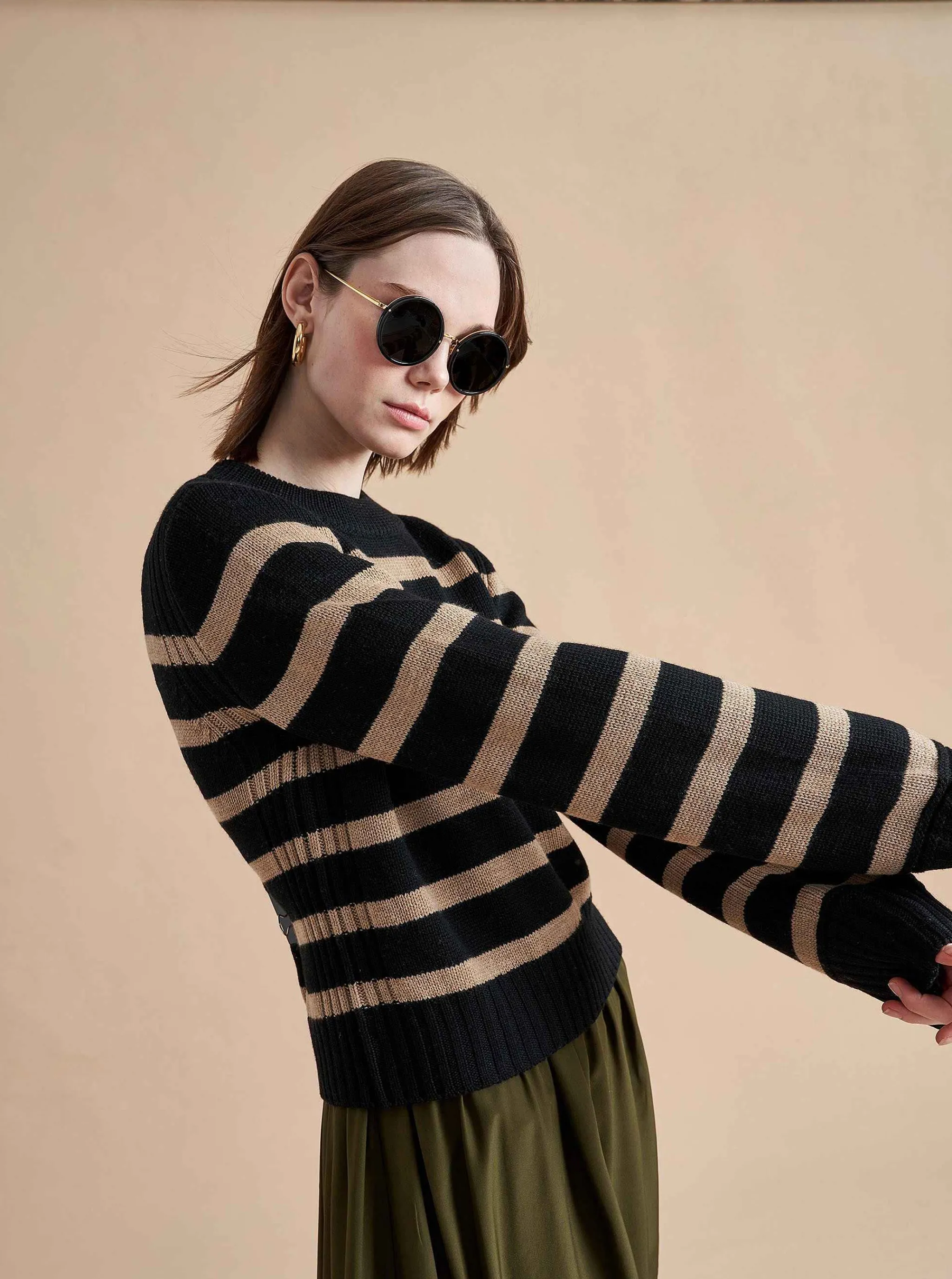 La Ligne Sweaters*Jack Sweater Black/Camel