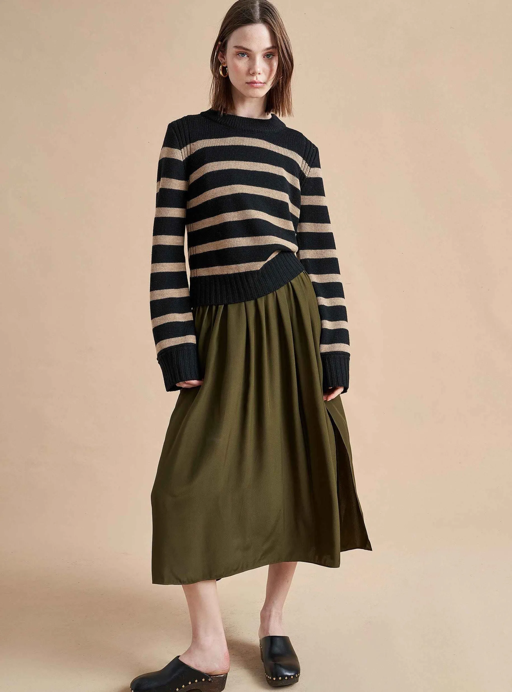 La Ligne Sweaters*Jack Sweater Black/Camel