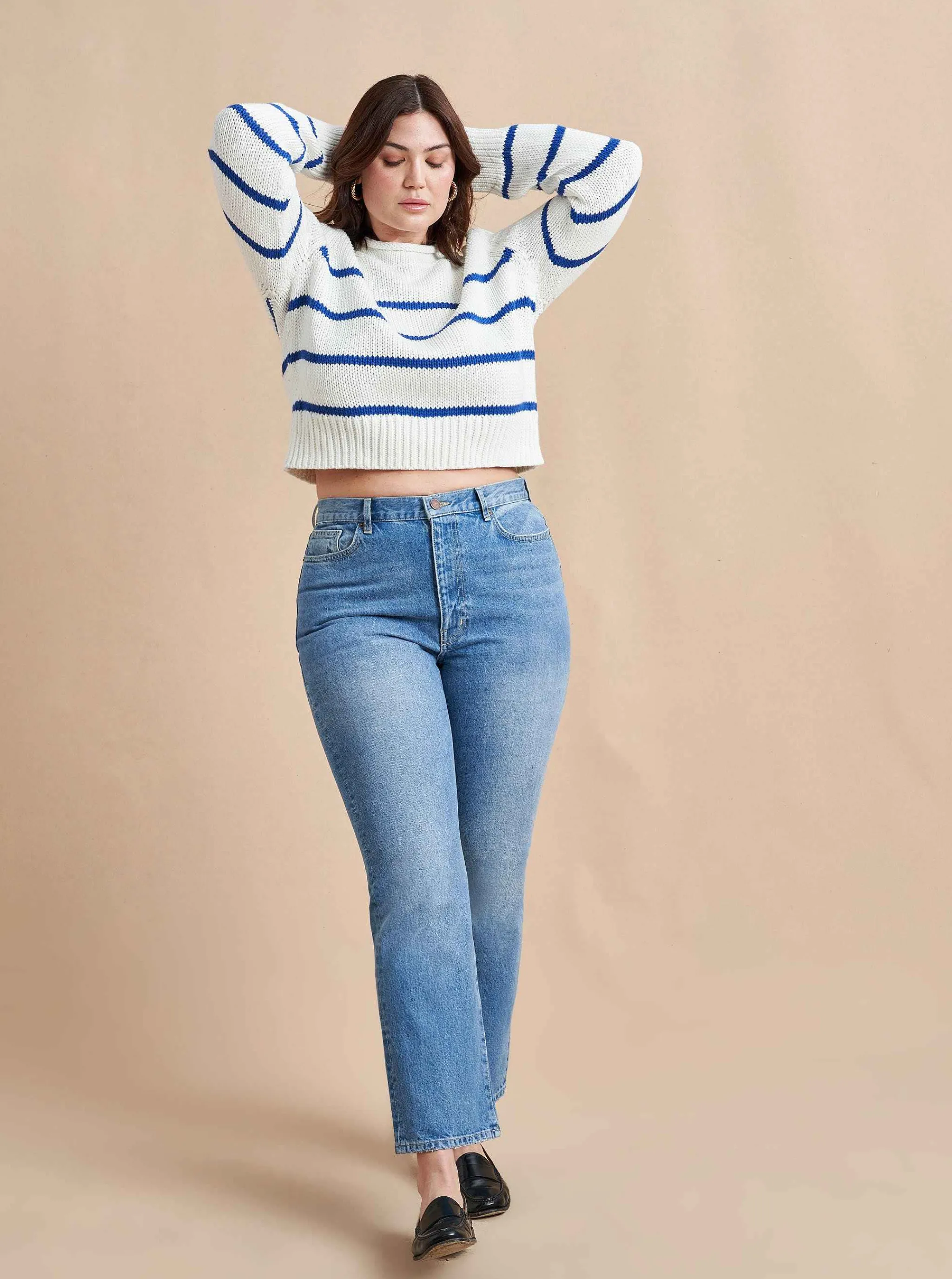 La Ligne Sweaters*Mini Marina Sweater Cream/Cobalt