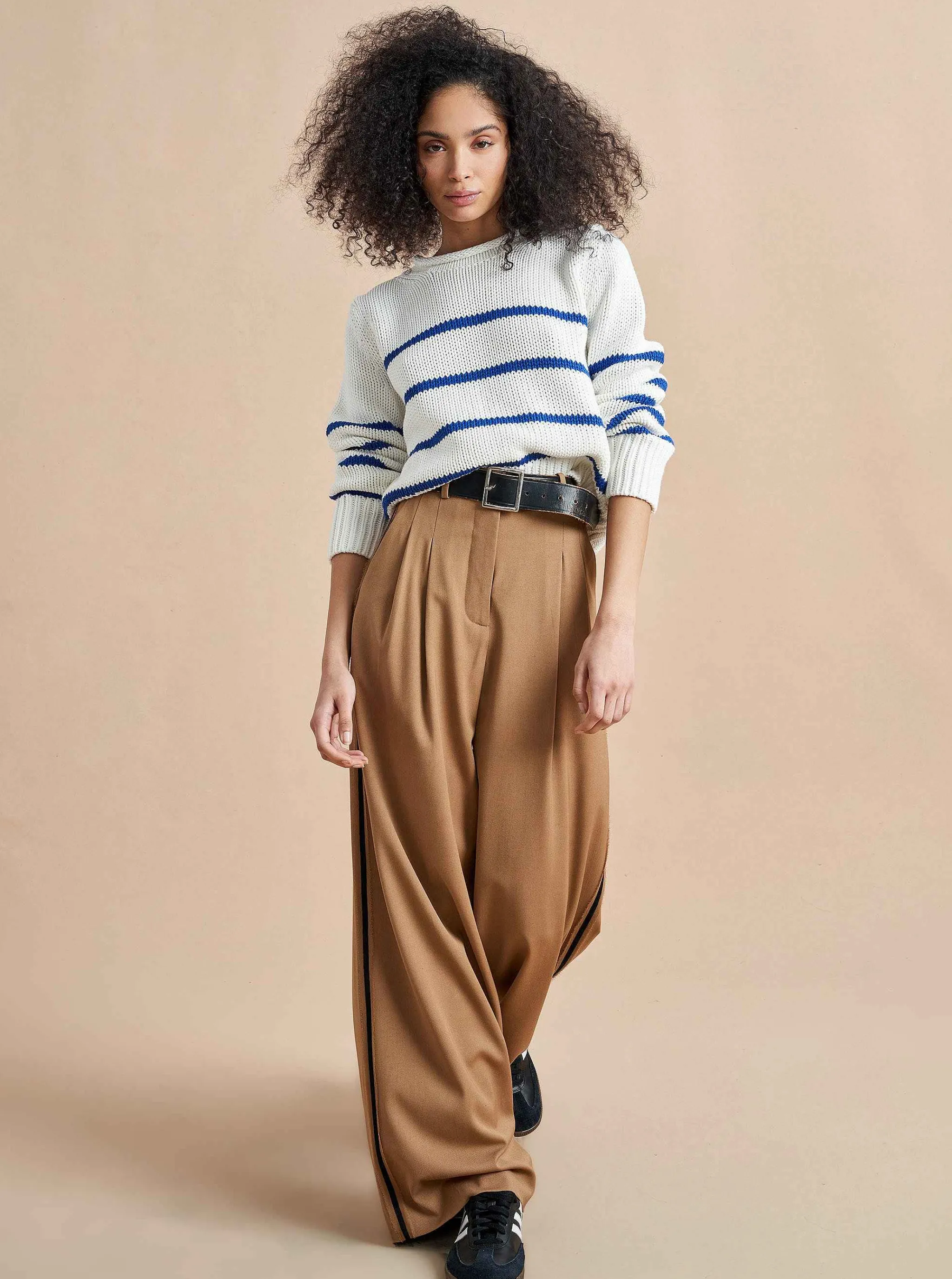 La Ligne Sweaters*Mini Marina Sweater Cream/Cobalt