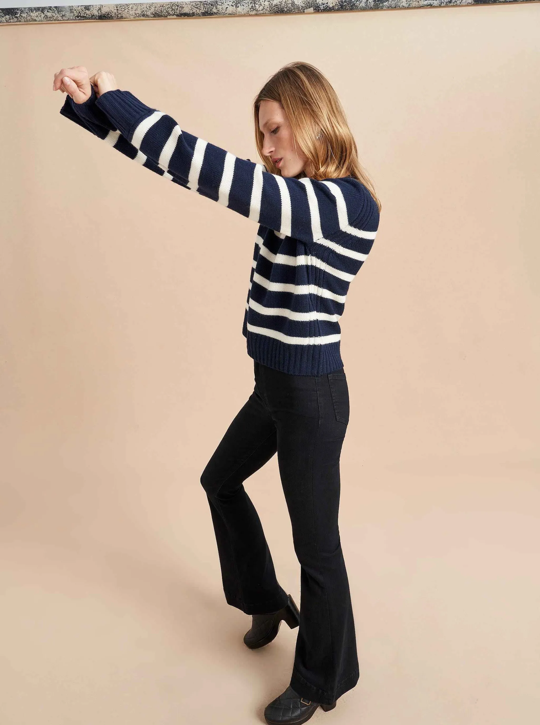 La Ligne Sweaters*Jack Sweater Navy/Cream