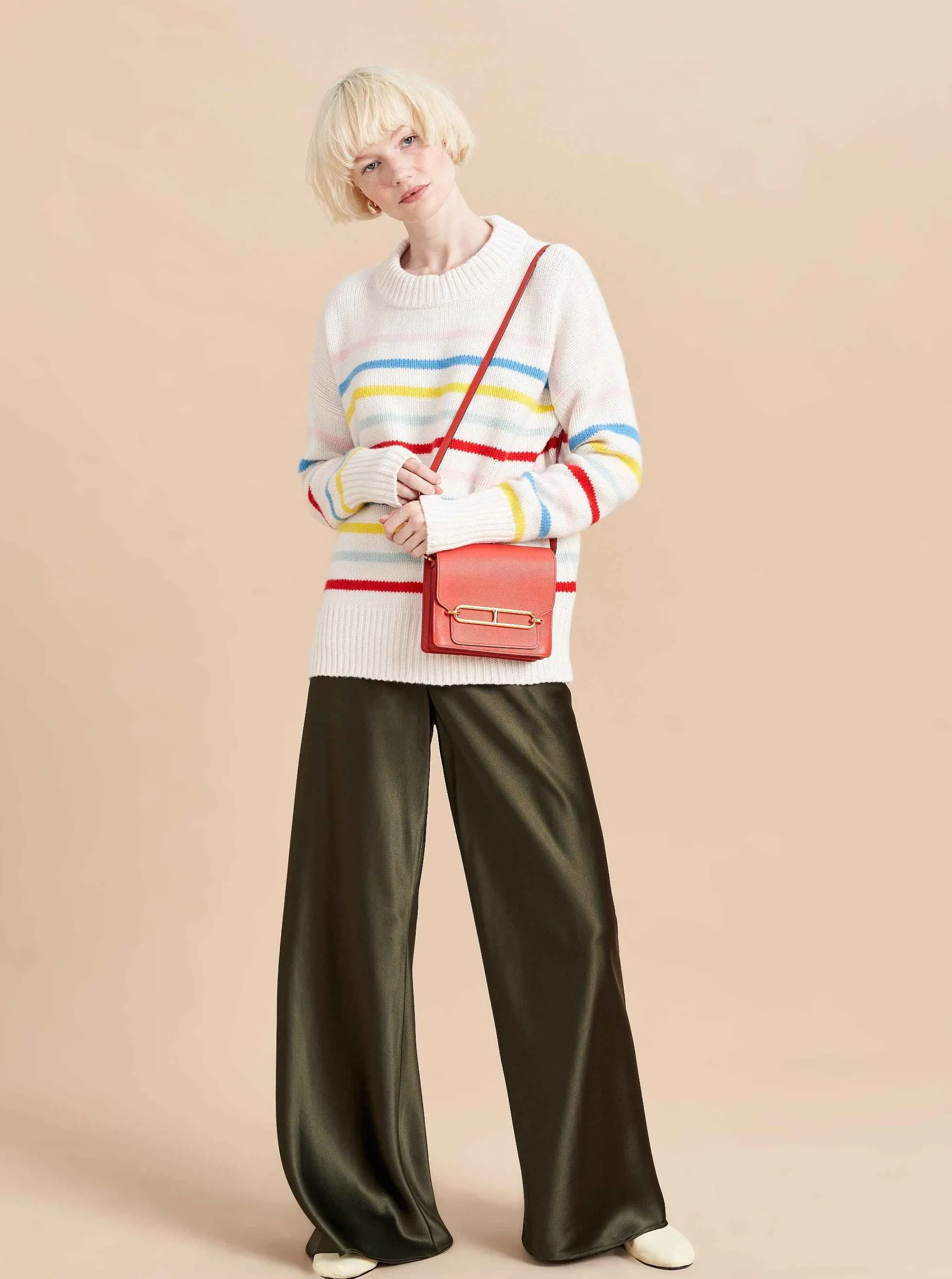 La Ligne Sweaters*Marin Sweater Cream/Rainbow