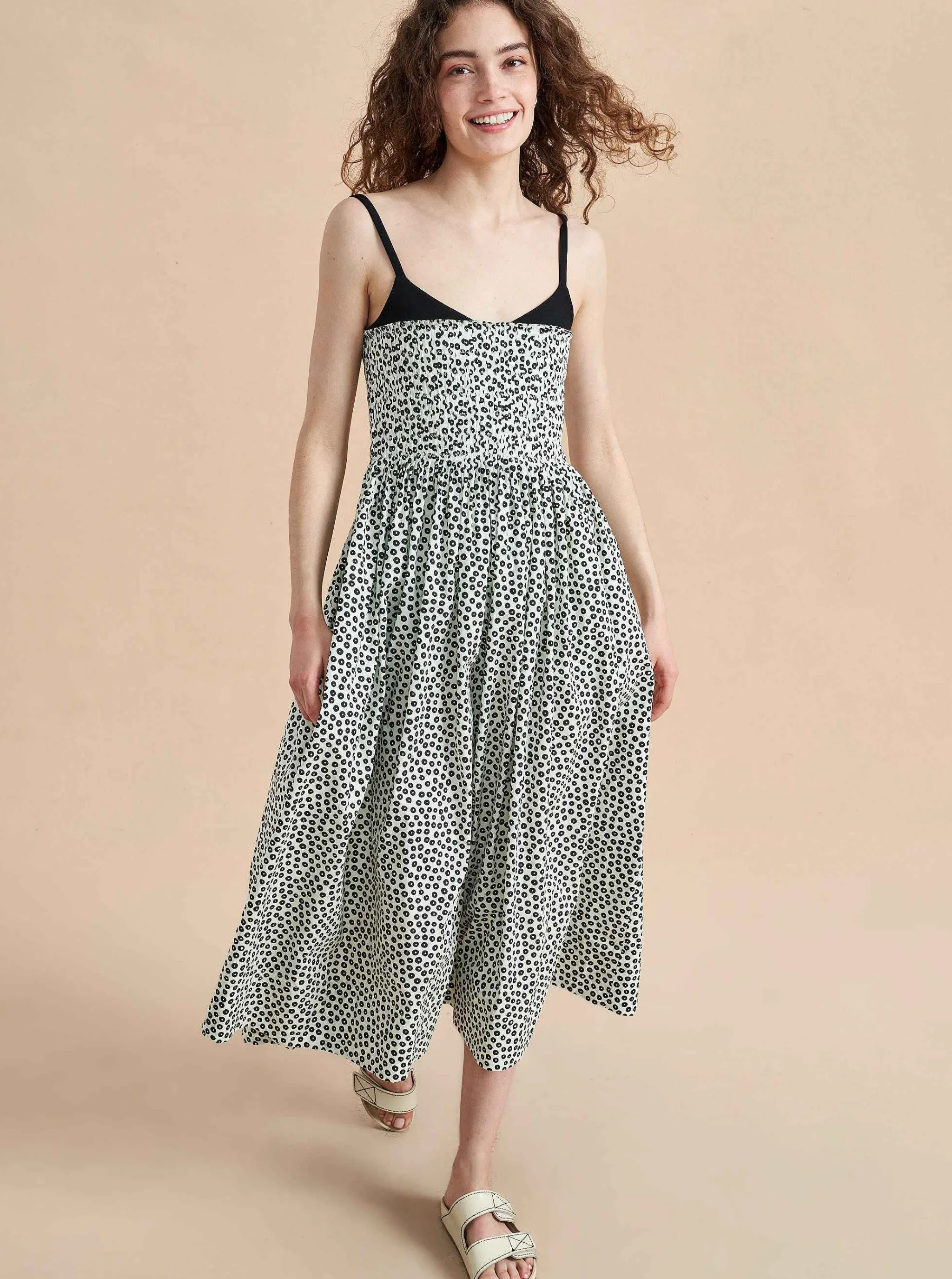 La Ligne Midi Dresses*Devon Dress Ivory/Black