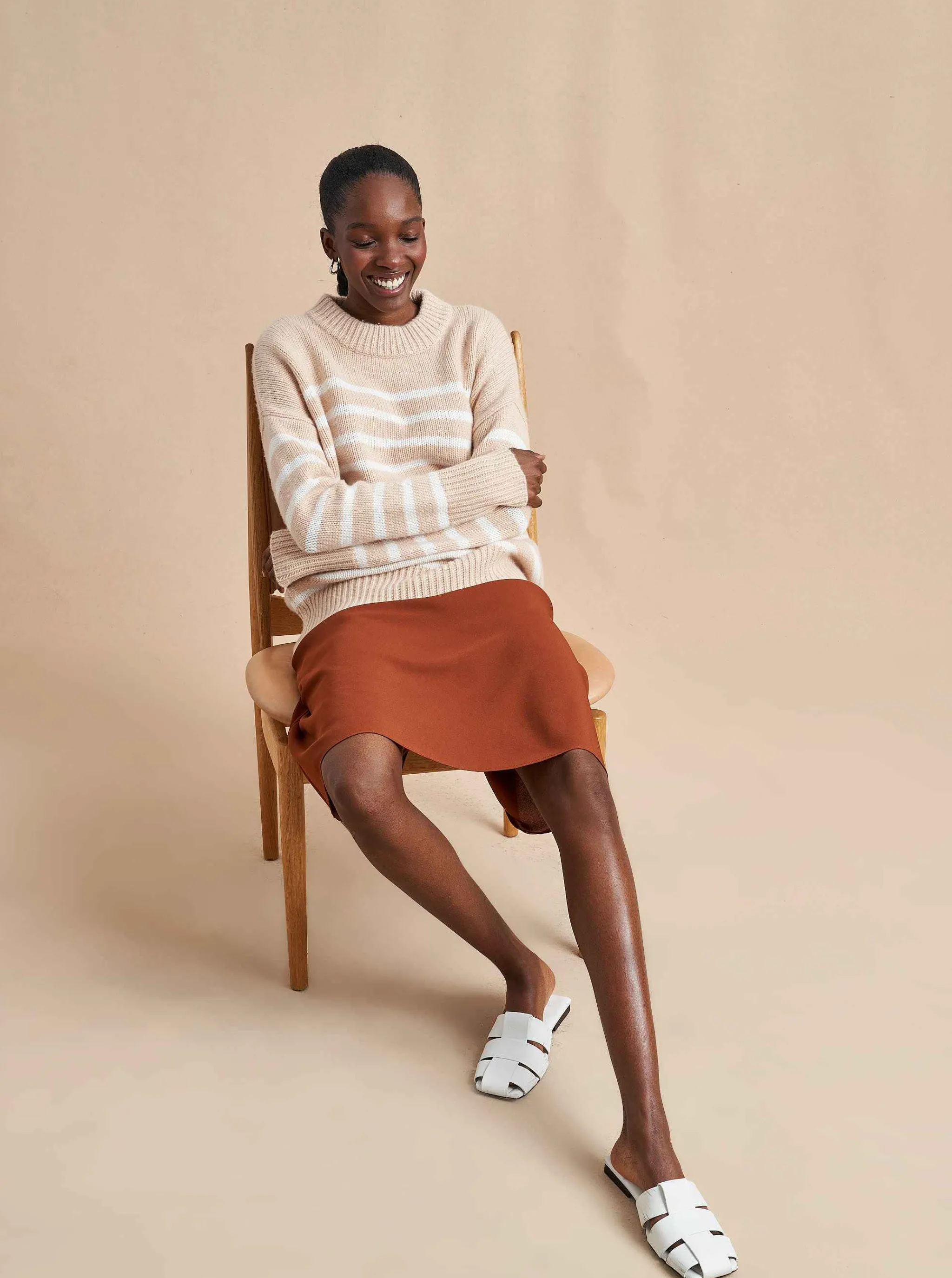 La Ligne Sweaters*Marin Sweater Camel/Cream