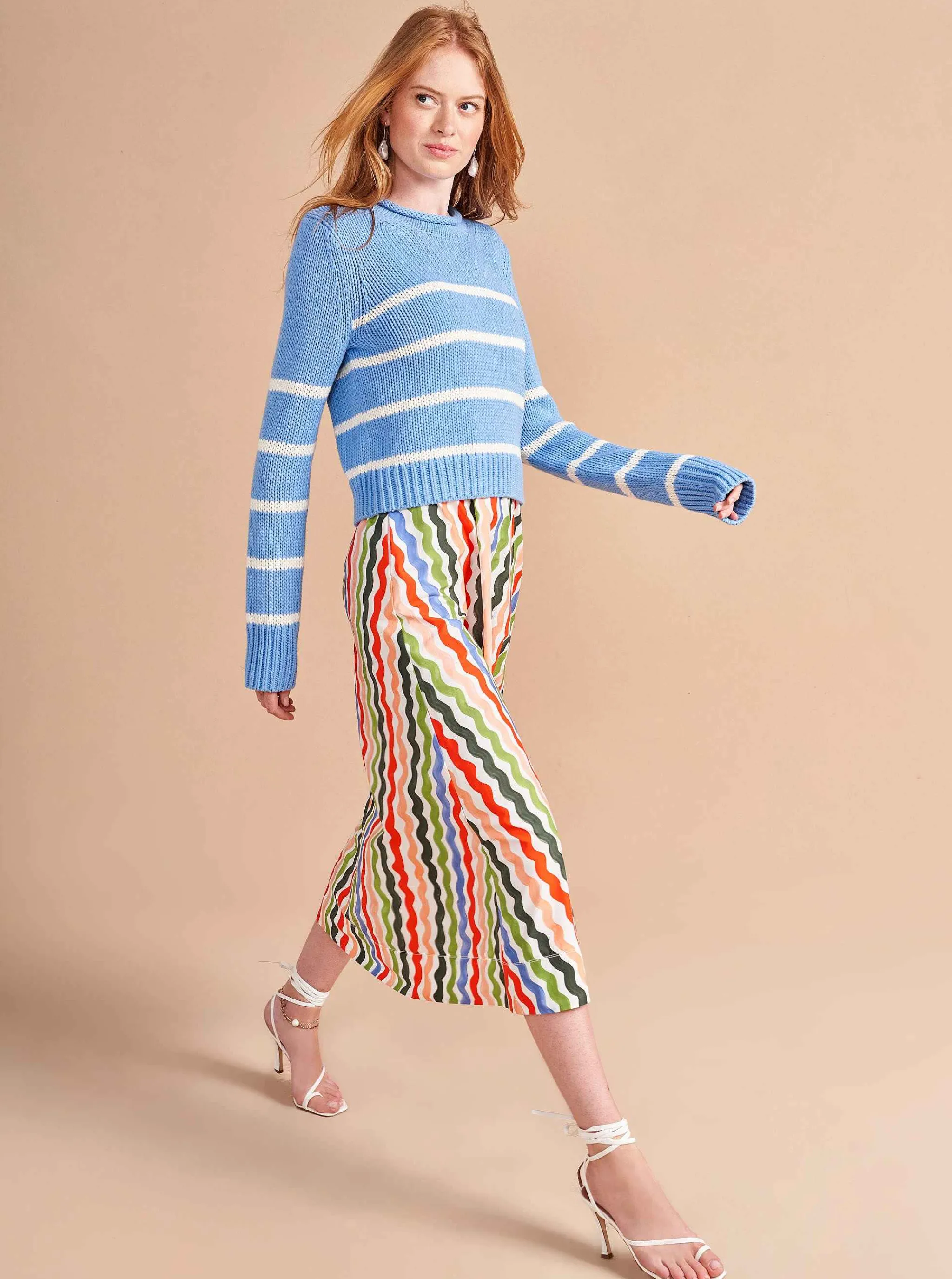 La Ligne Midi Dresses*Fran Dress Squiggle/Stripe