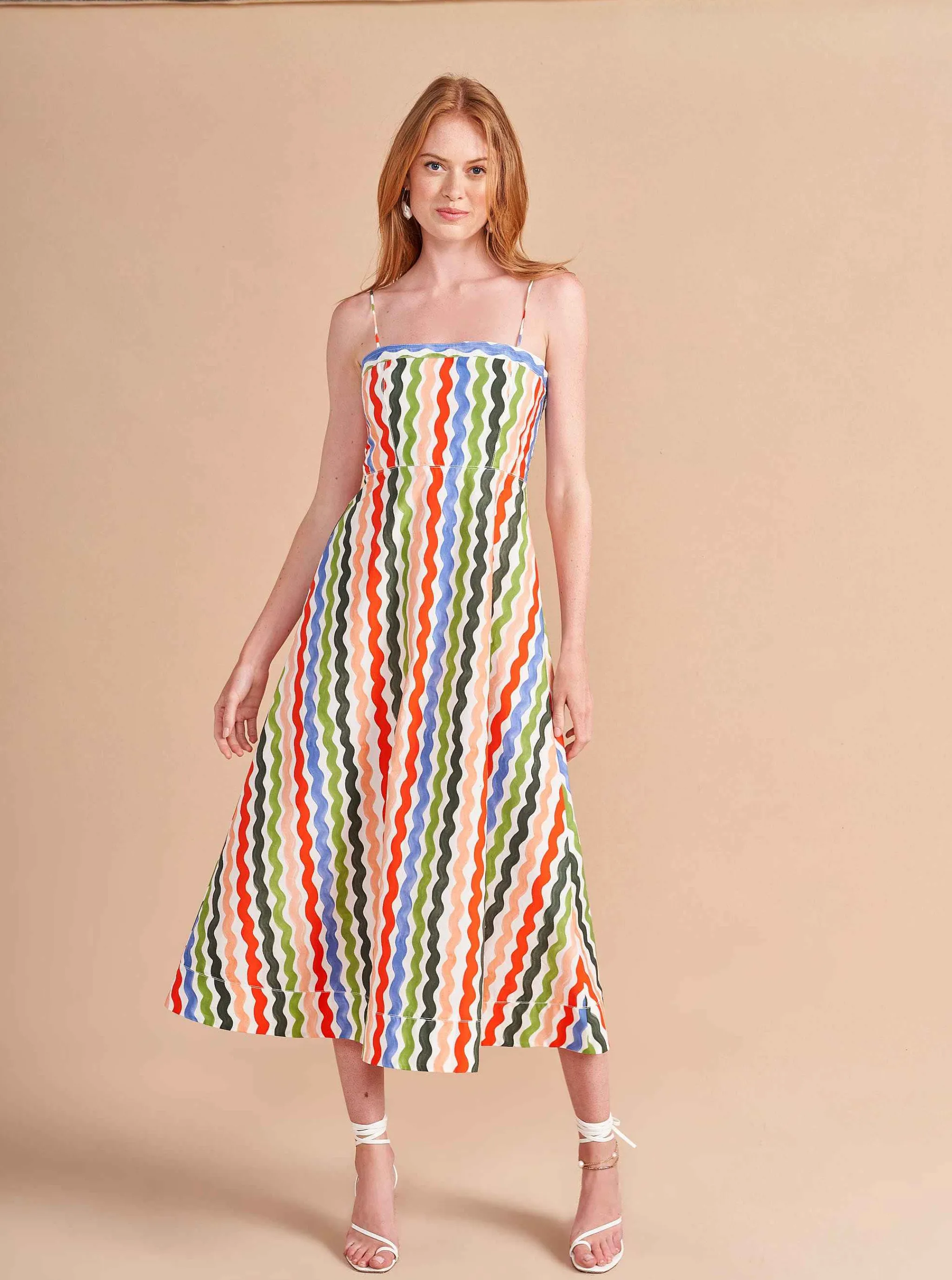 La Ligne Midi Dresses*Fran Dress Squiggle/Stripe