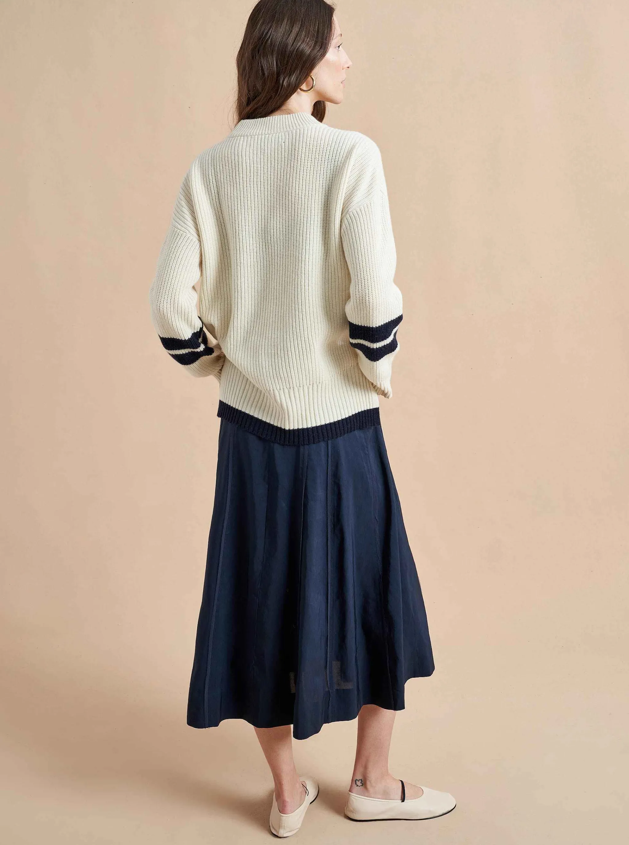 La Ligne Sweaters*Collegiate Sweater Cream/Navy
