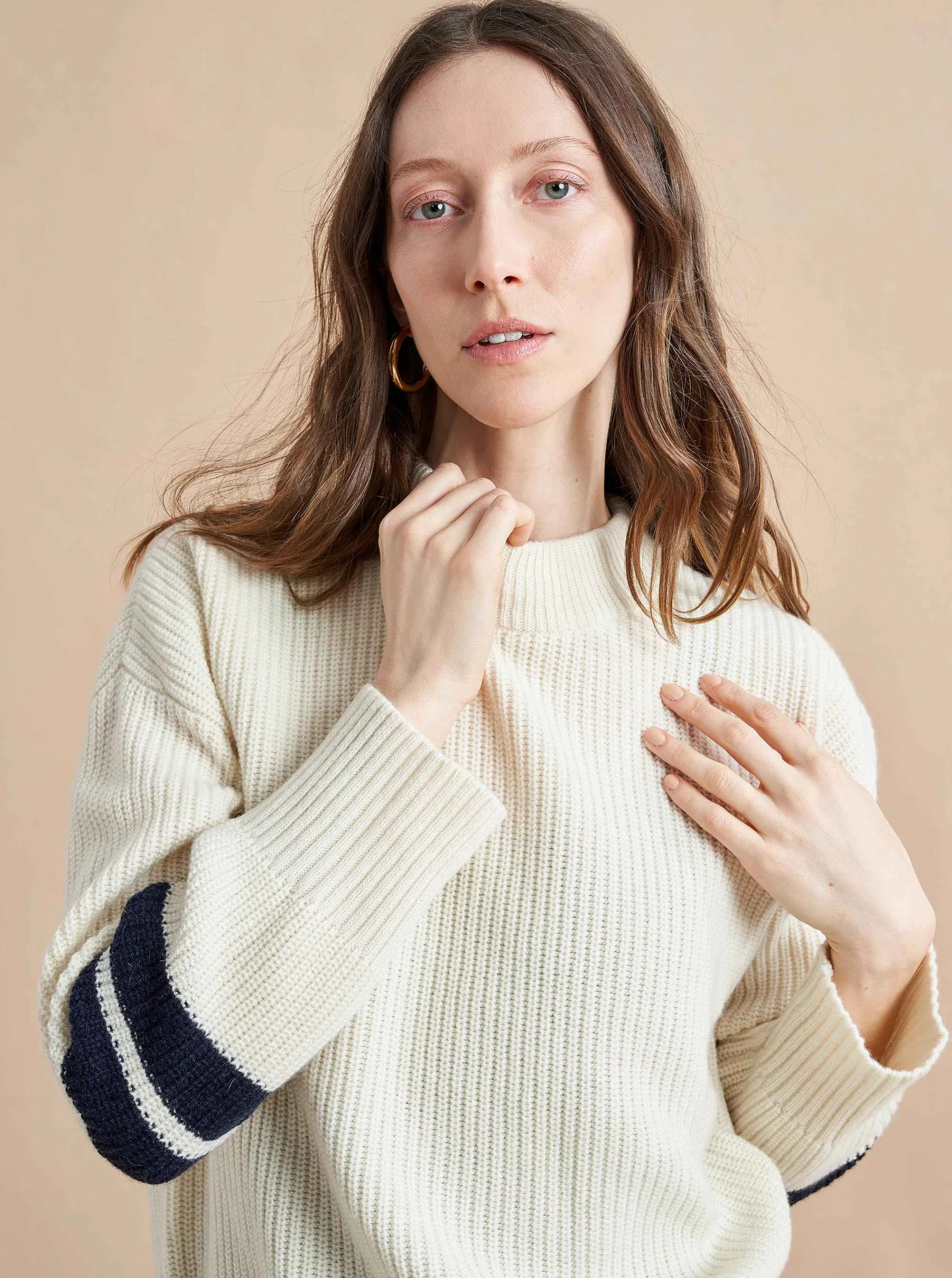 La Ligne Sweaters*Collegiate Sweater Cream/Navy