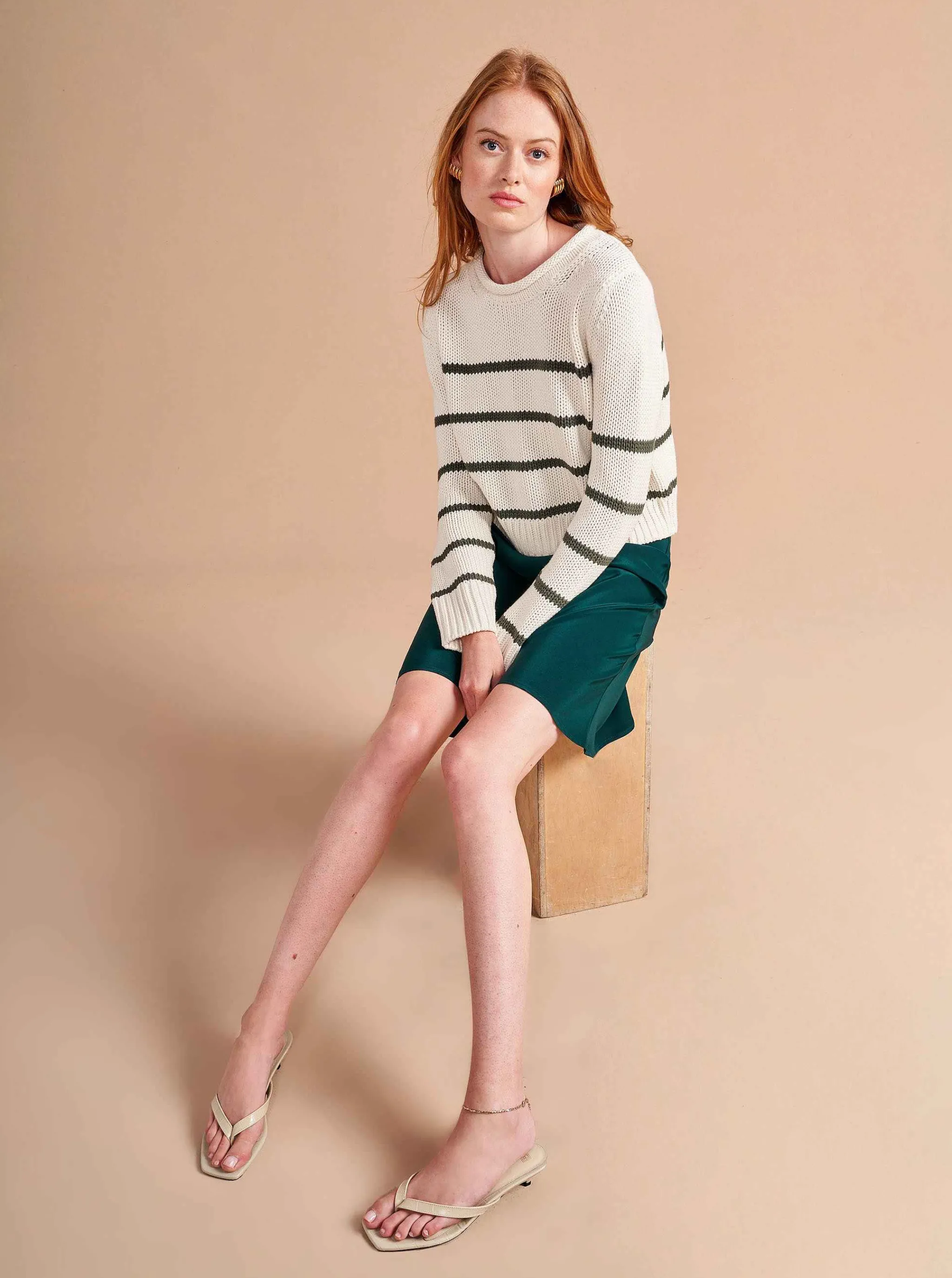 La Ligne Sweaters*Mini Marina Sweater Ivory/Army