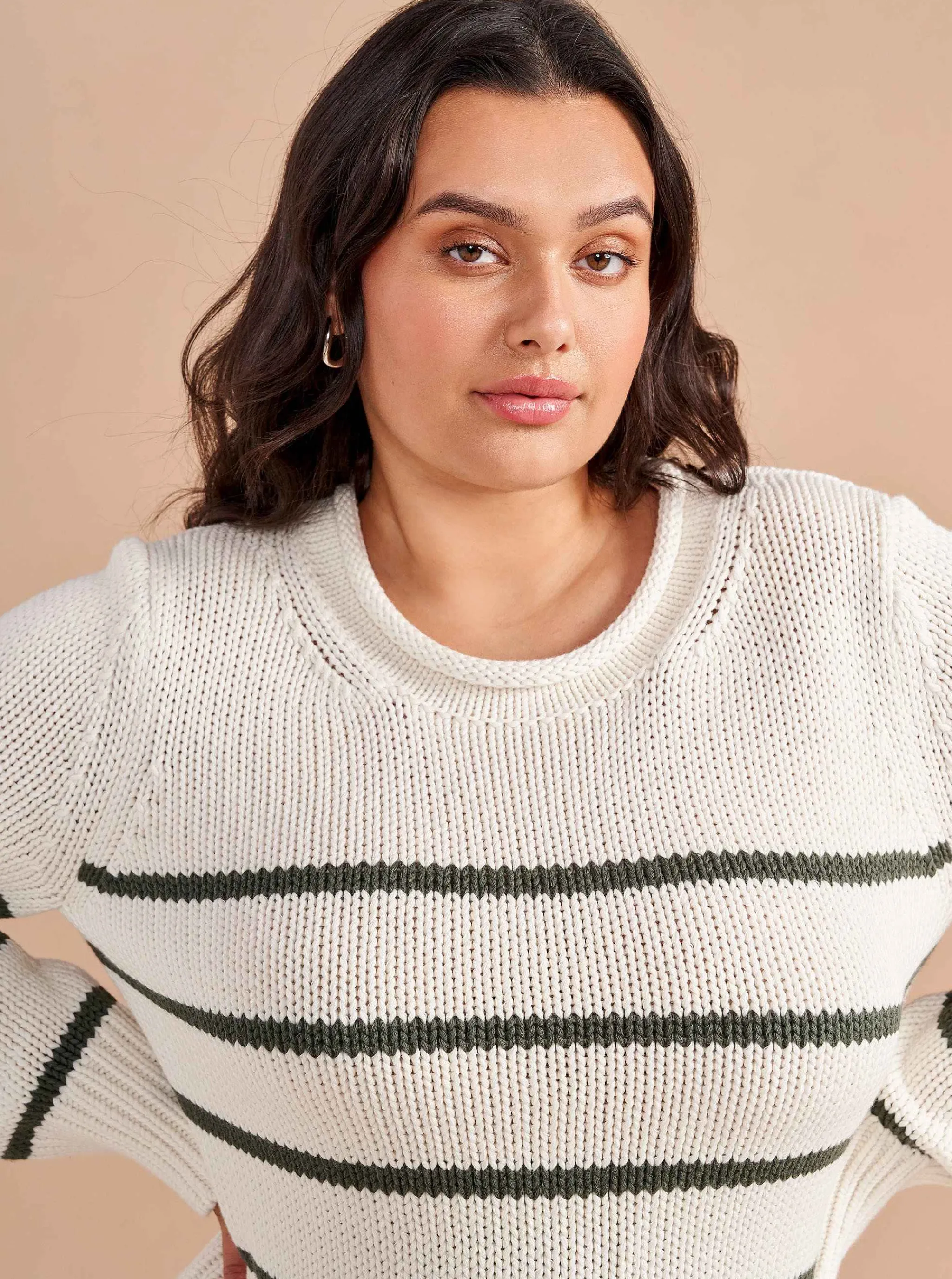 La Ligne Sweaters*Mini Marina Sweater Ivory/Army