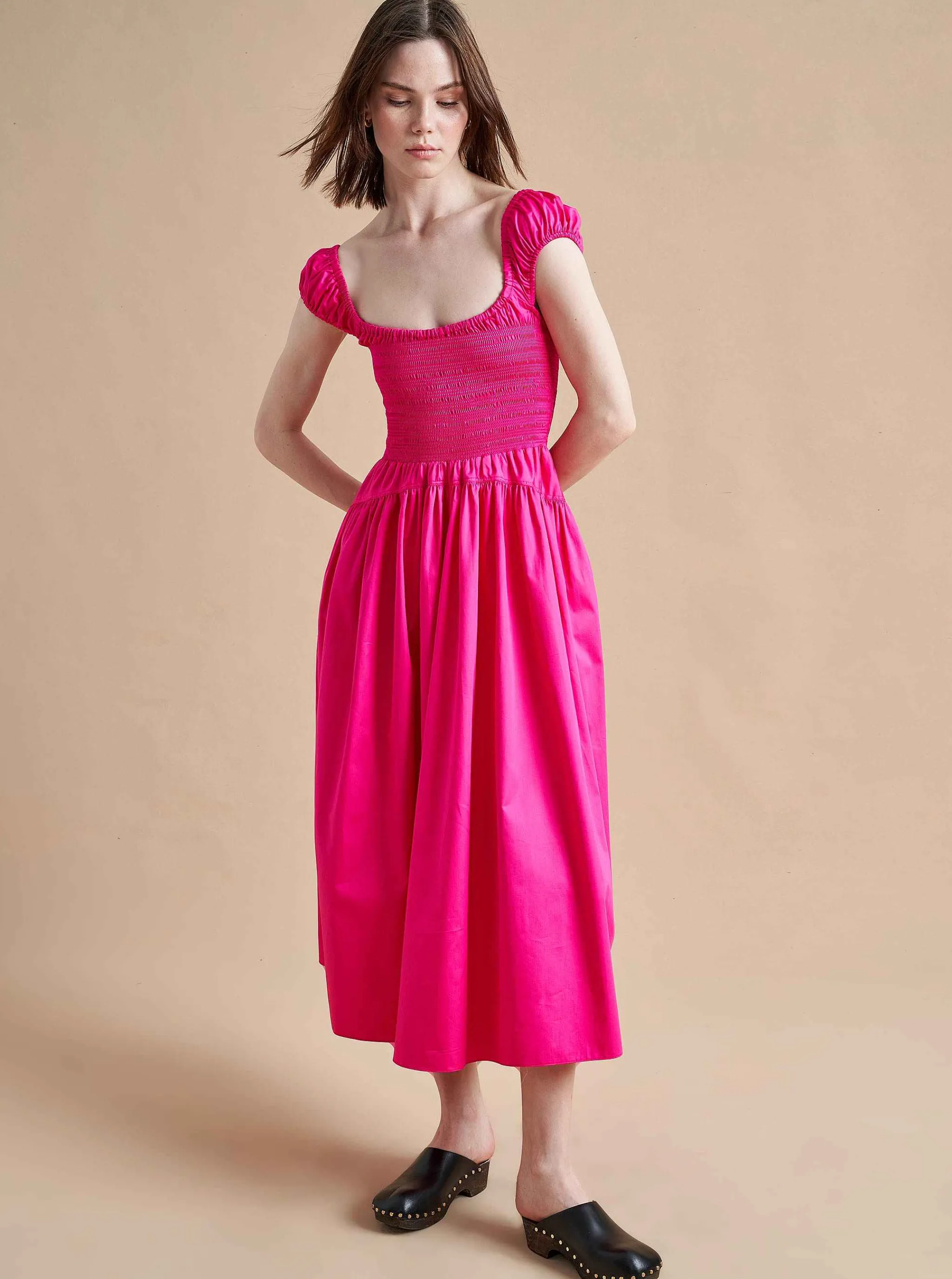 La Ligne Midi Dresses*Vivian Dress Hot Pink