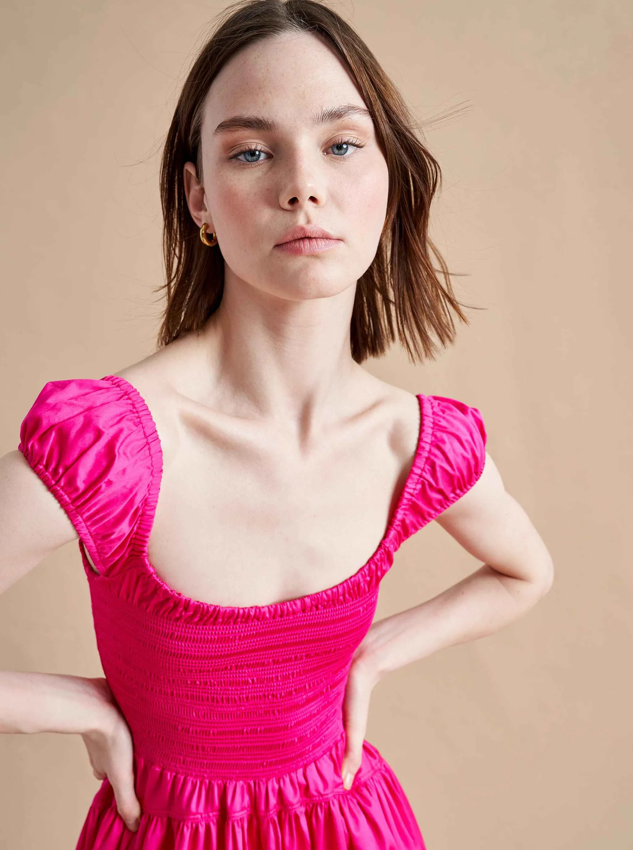 La Ligne Midi Dresses*Vivian Dress Hot Pink