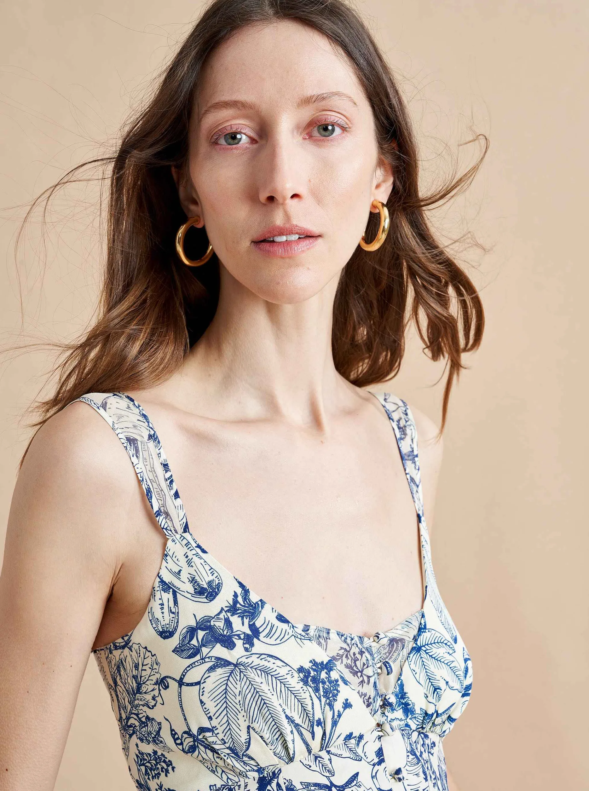 La Ligne Midi Dresses*Paulina Dress Blue Toile