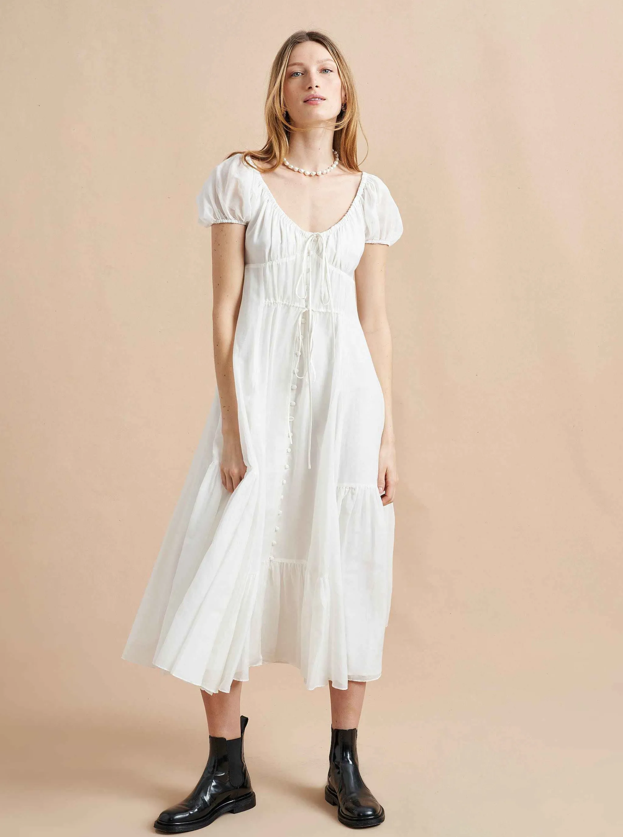 La Ligne Midi Dresses*Josie Dress Ivory
