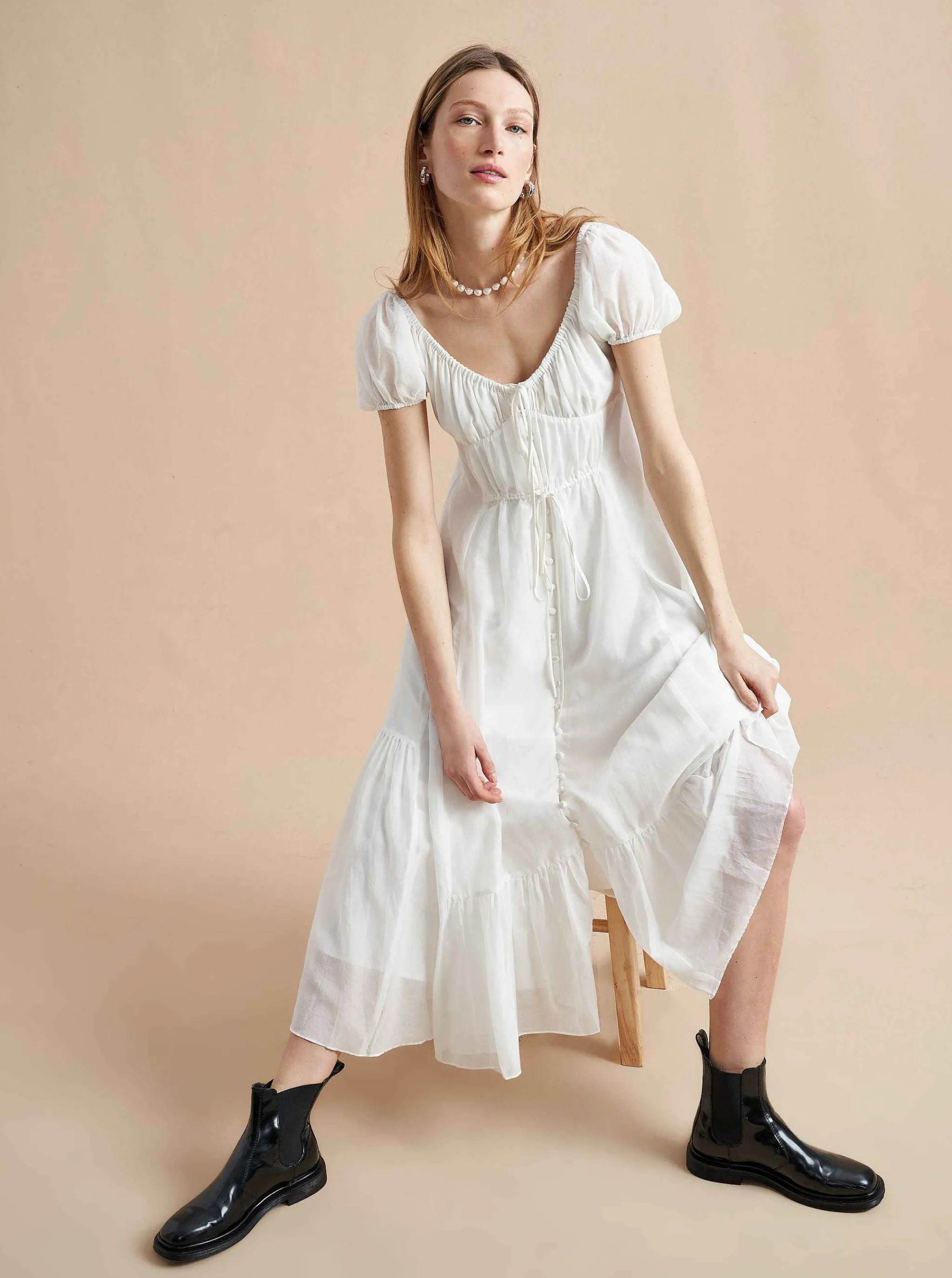 La Ligne Midi Dresses*Josie Dress Ivory
