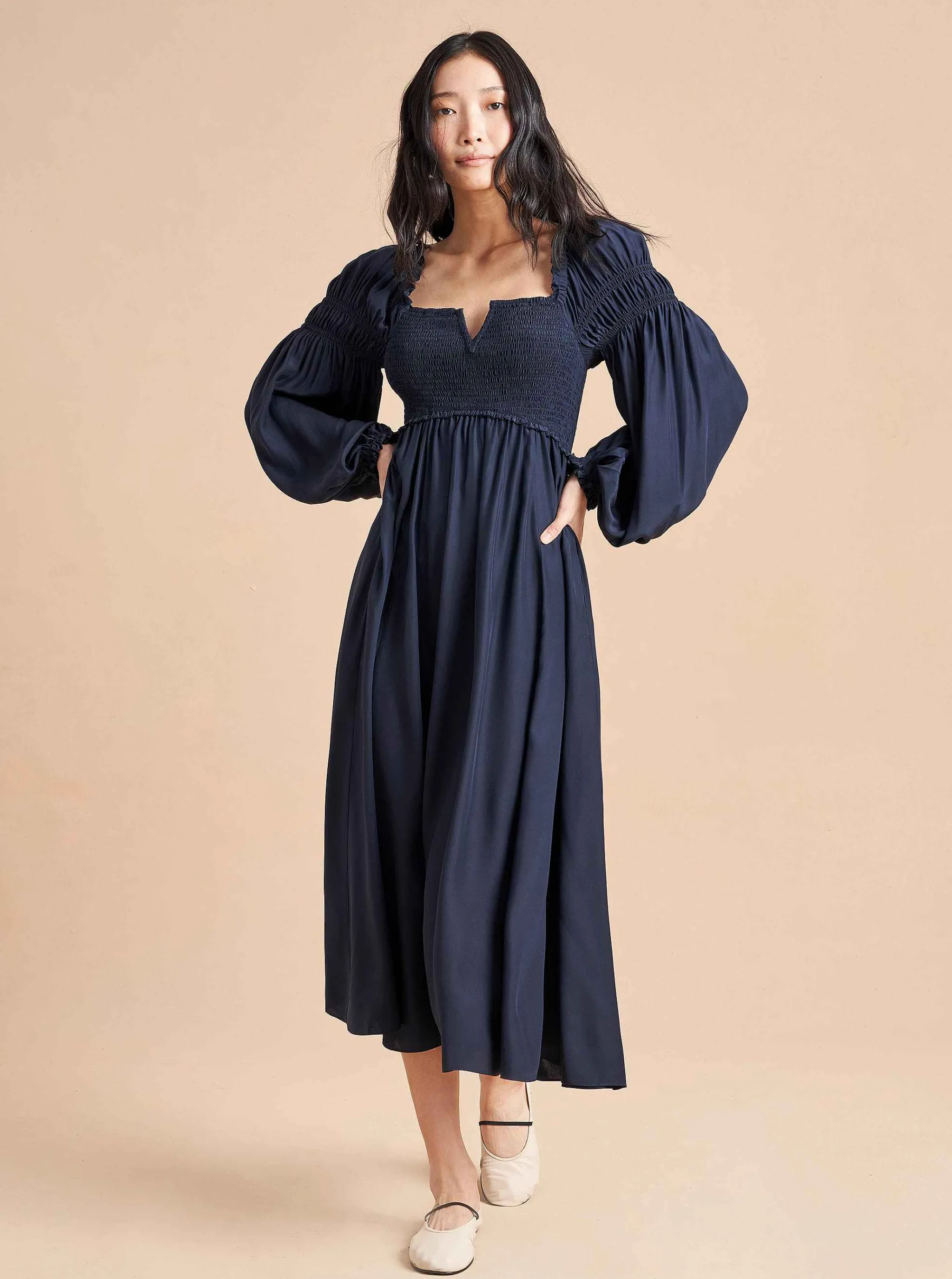 La Ligne Midi Dresses*Bettina Dress Navy