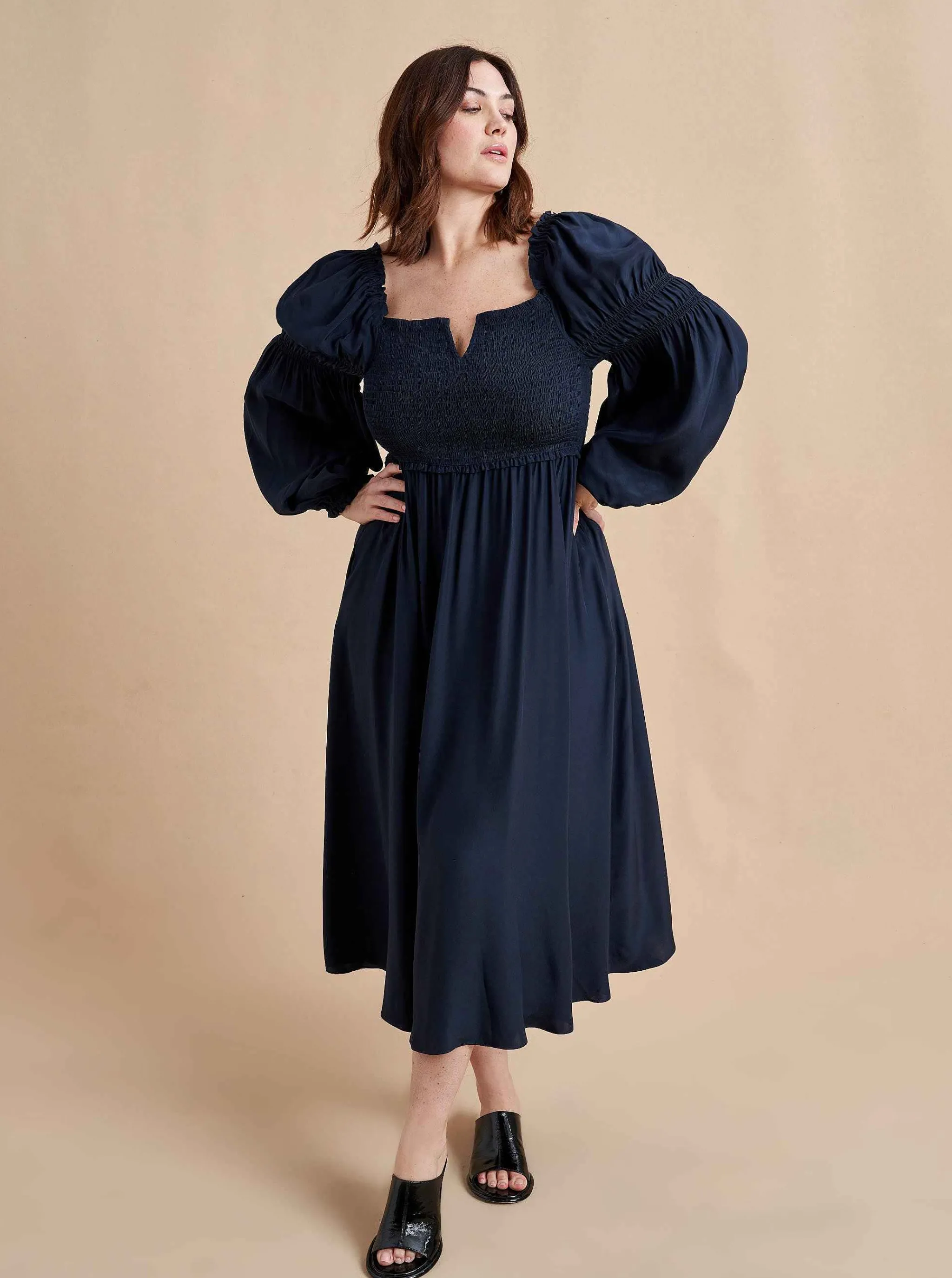 La Ligne Midi Dresses*Bettina Dress Navy