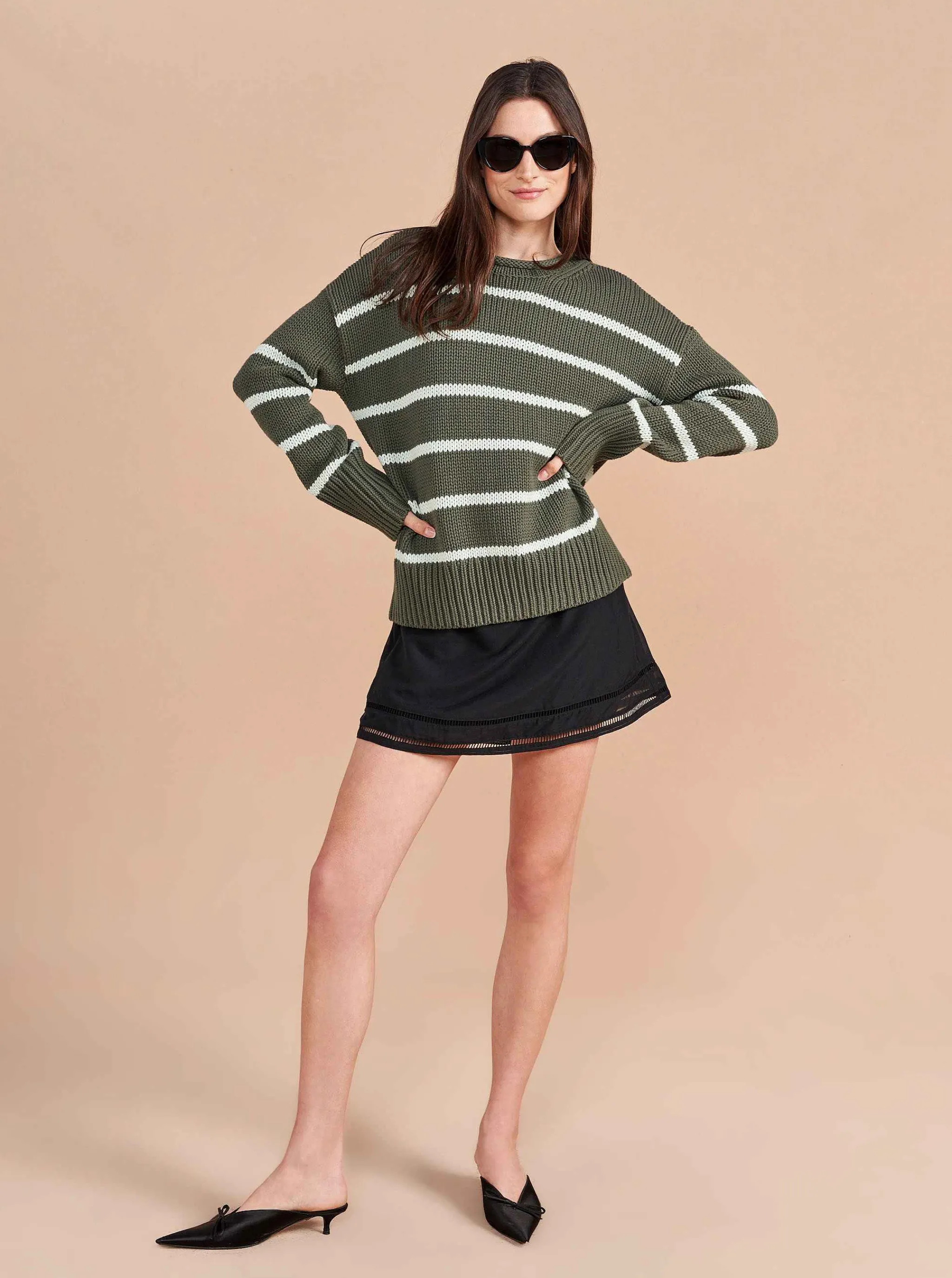 La Ligne Sweaters*Marina Sweater Army/Mint