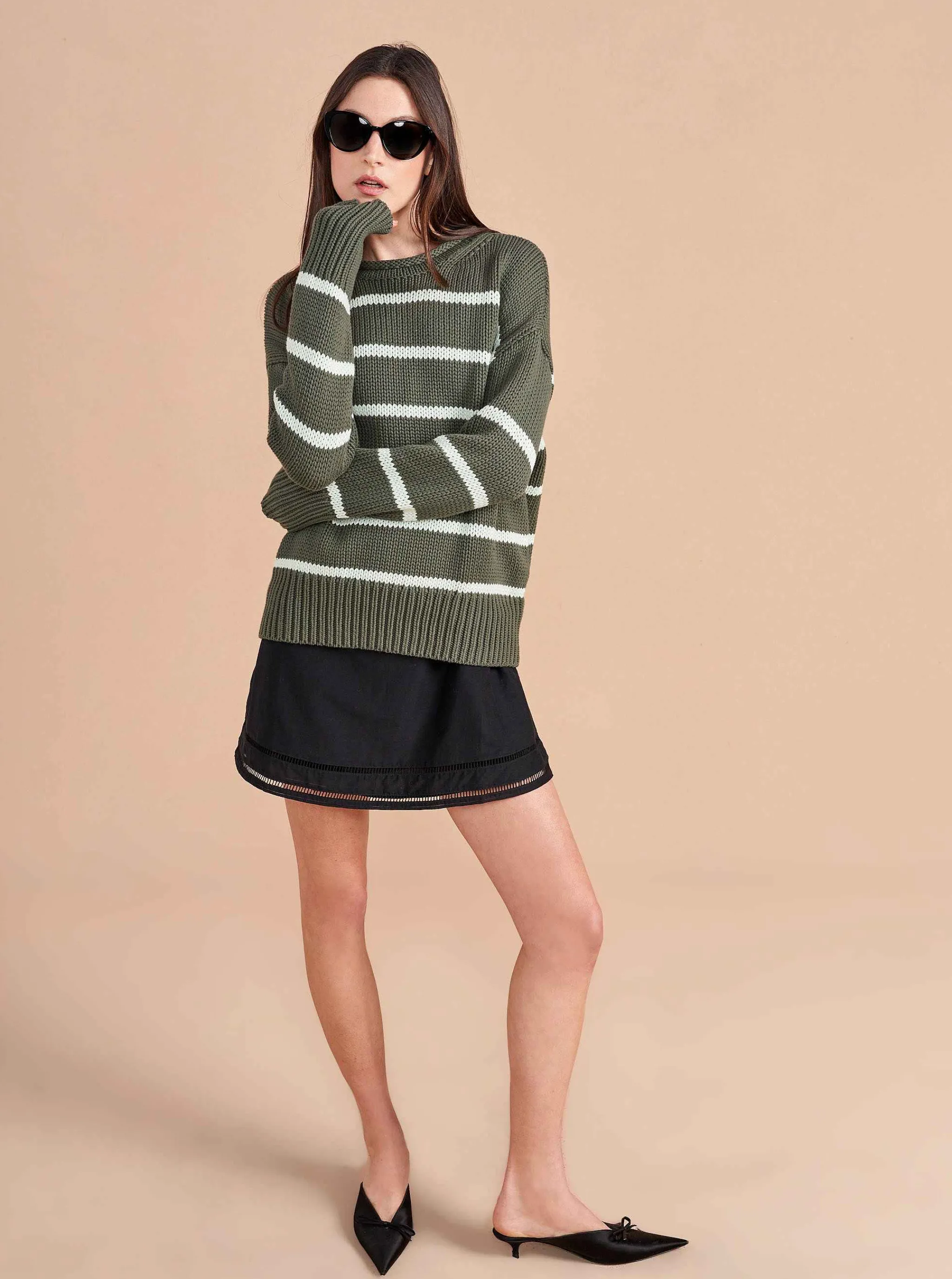 La Ligne Sweaters*Marina Sweater Army/Mint