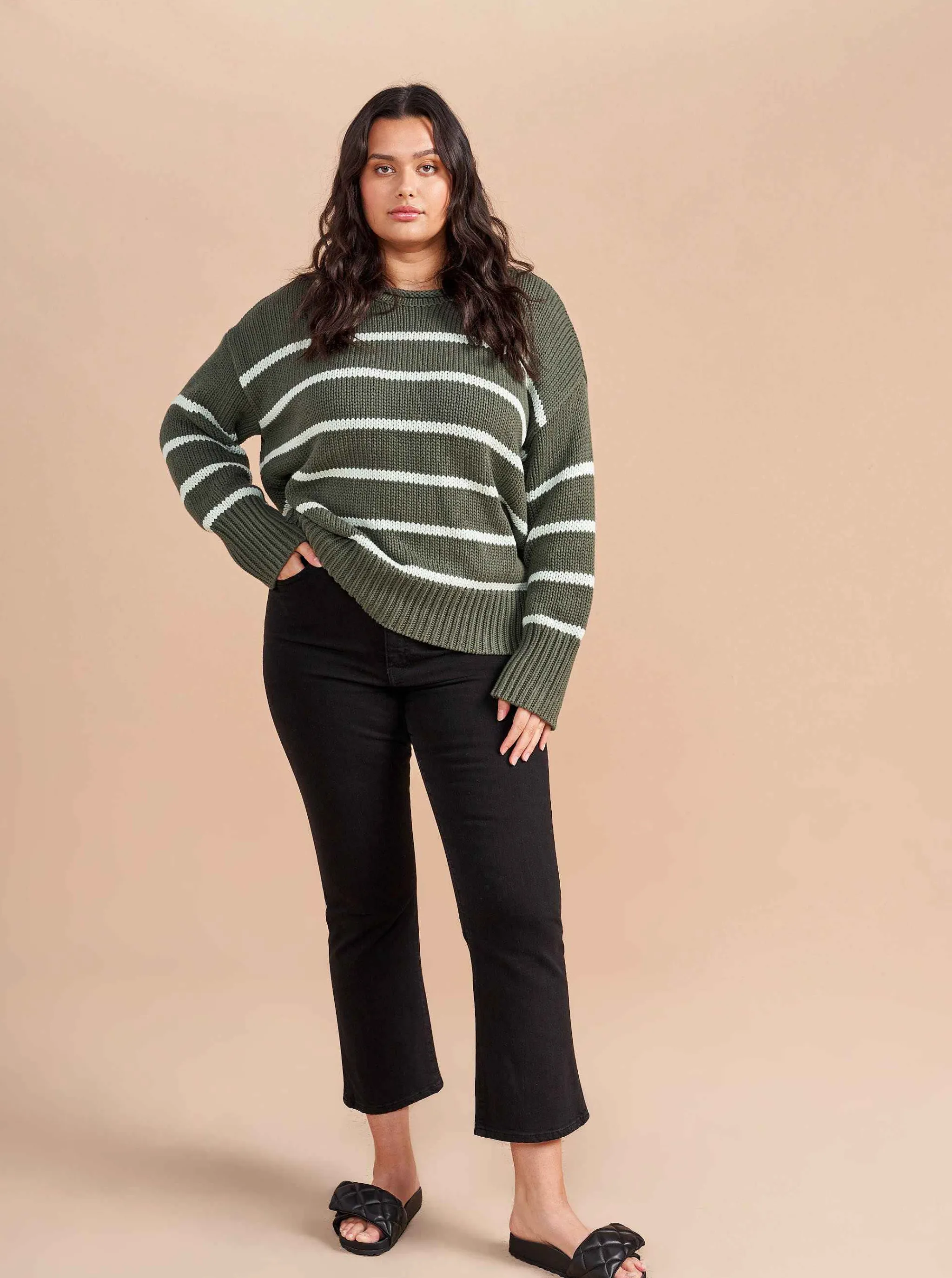 La Ligne Sweaters*Marina Sweater Army/Mint