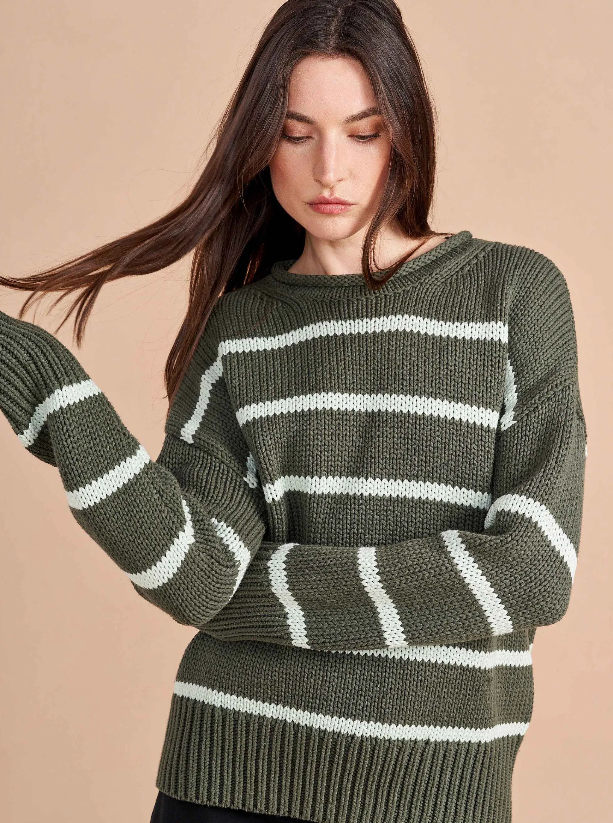La Ligne Sweaters*Marina Sweater Army/Mint