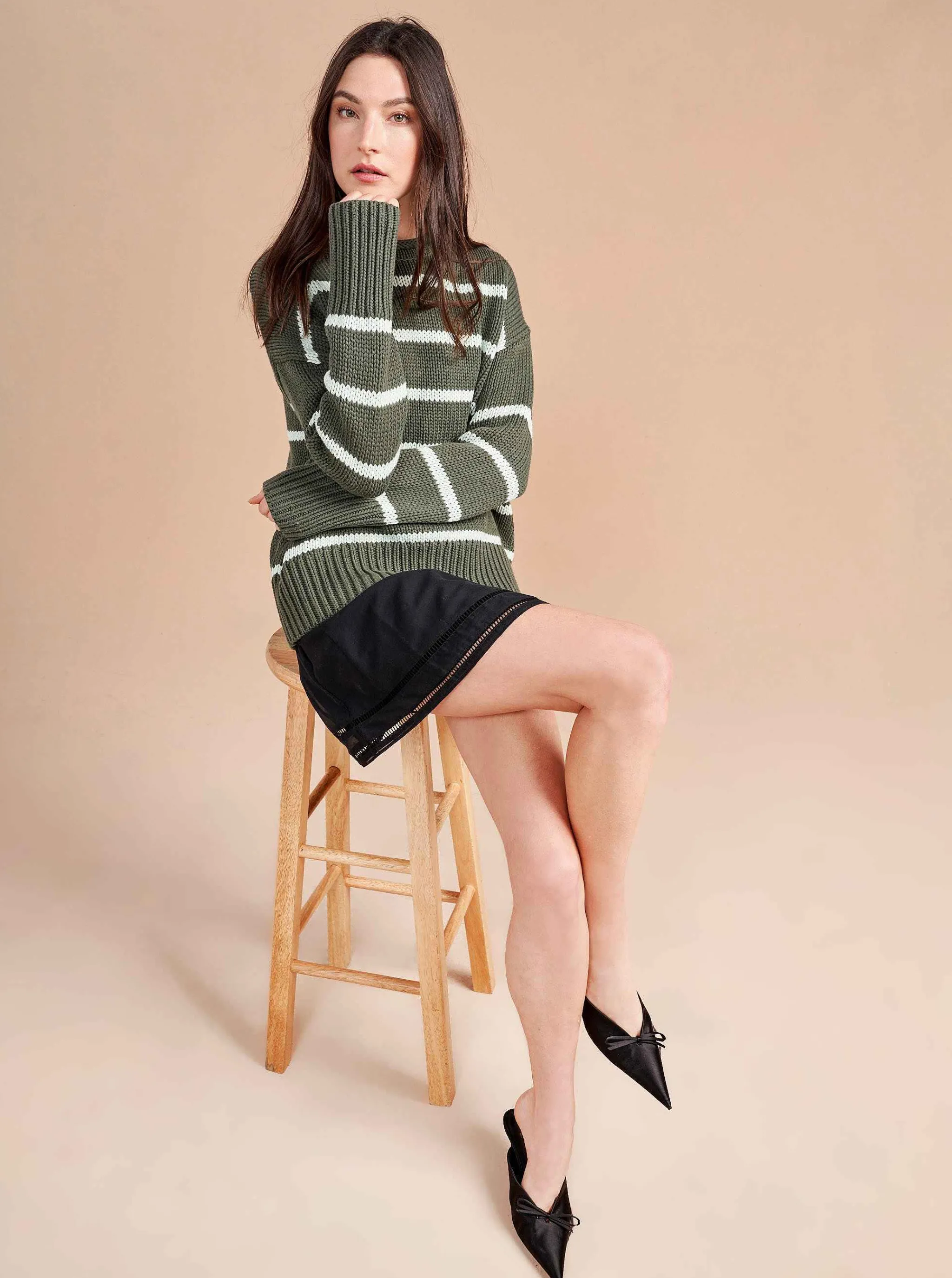 La Ligne Sweaters*Marina Sweater Army/Mint