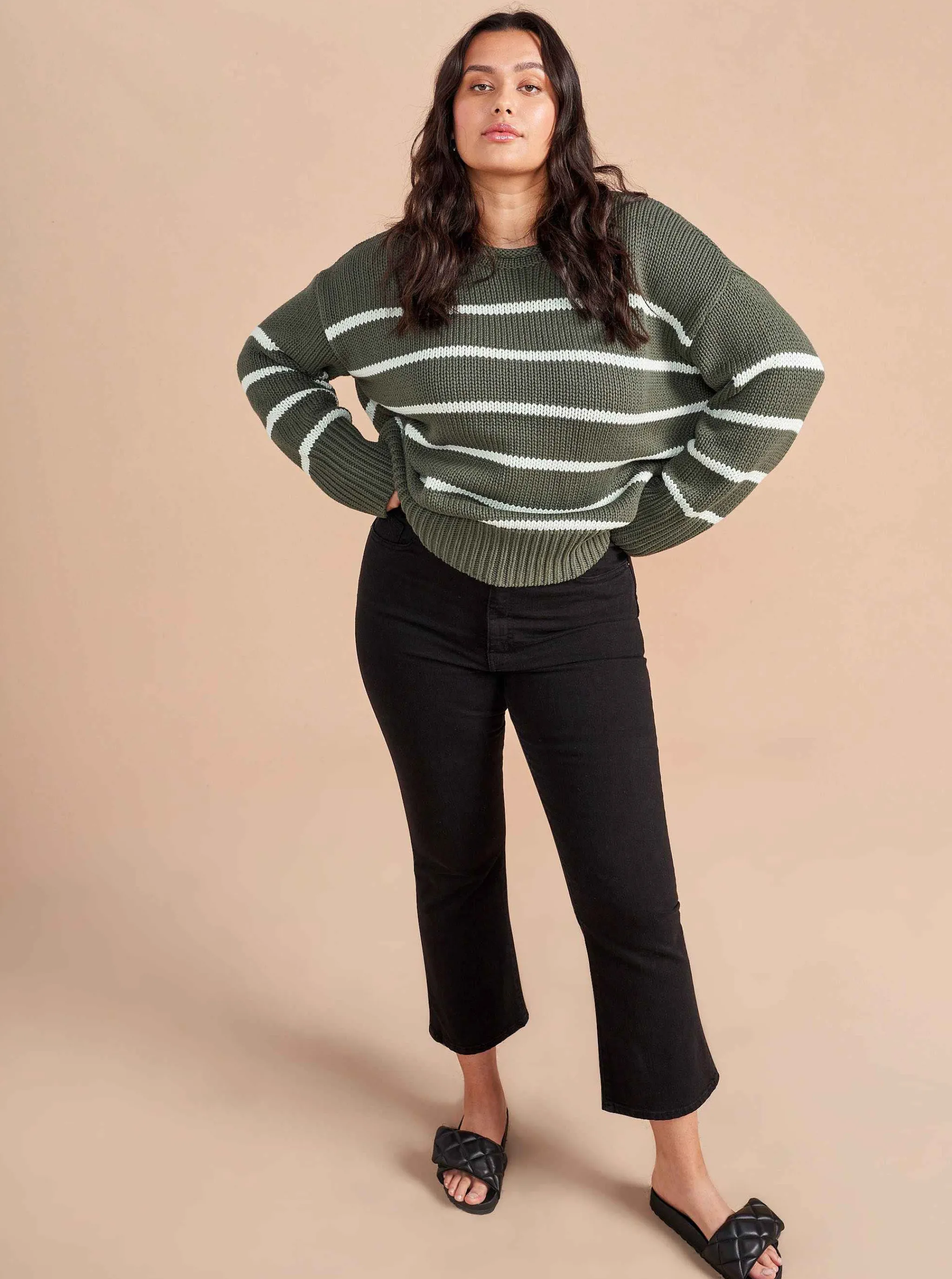 La Ligne Sweaters*Marina Sweater Army/Mint