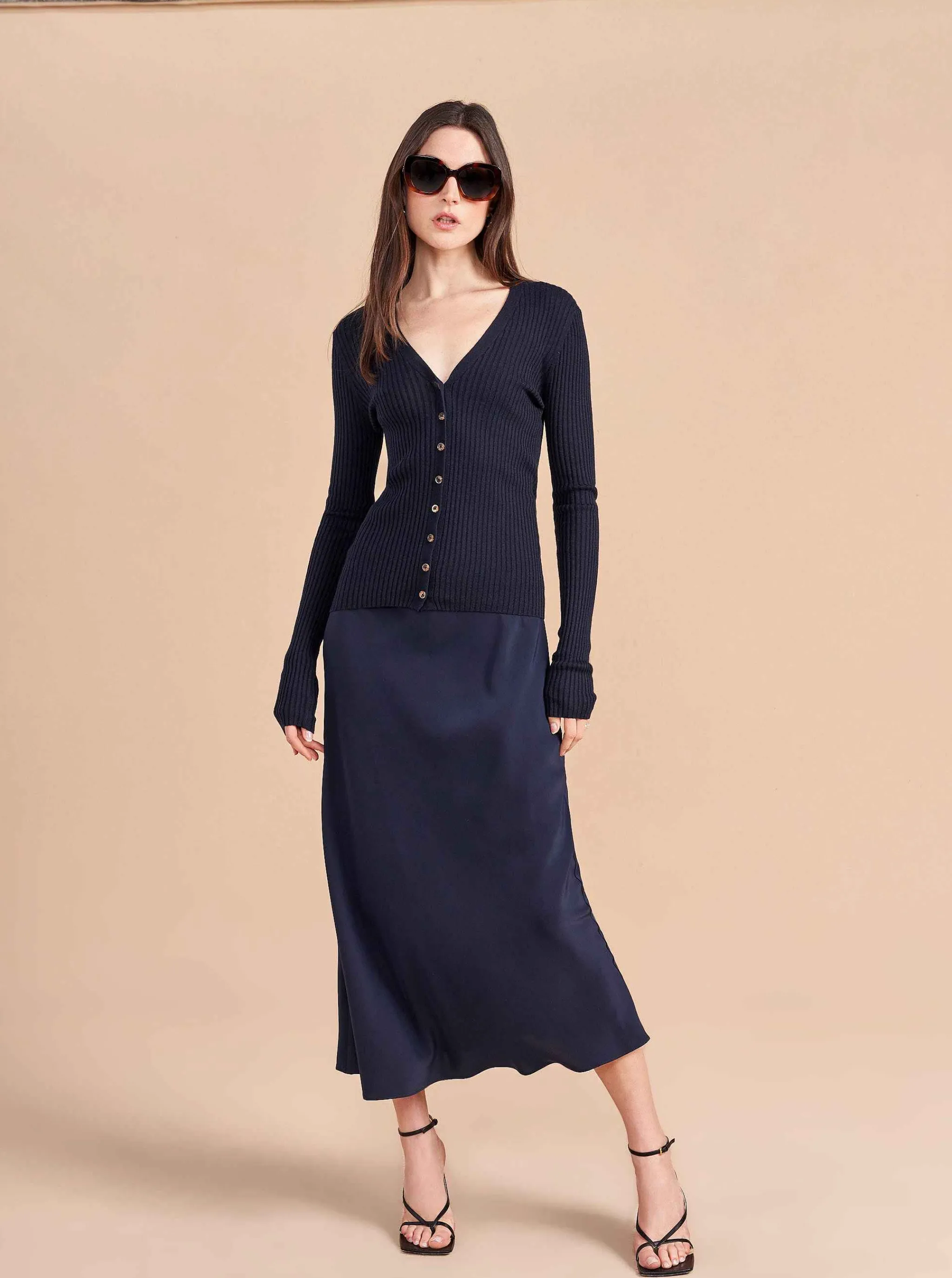 La Ligne Cardigans*Fine Line Cardigan Navy