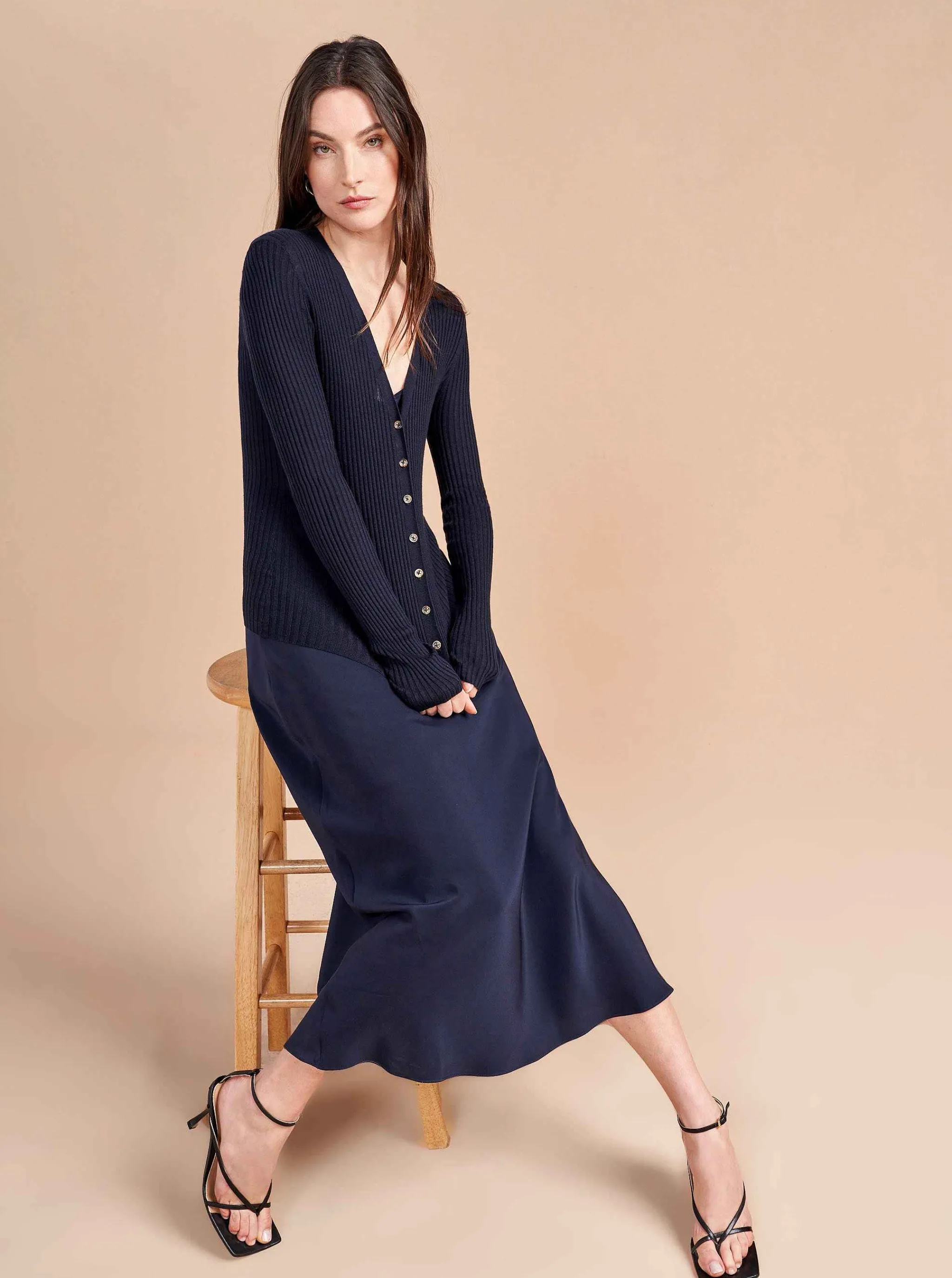 La Ligne Cardigans*Fine Line Cardigan Navy