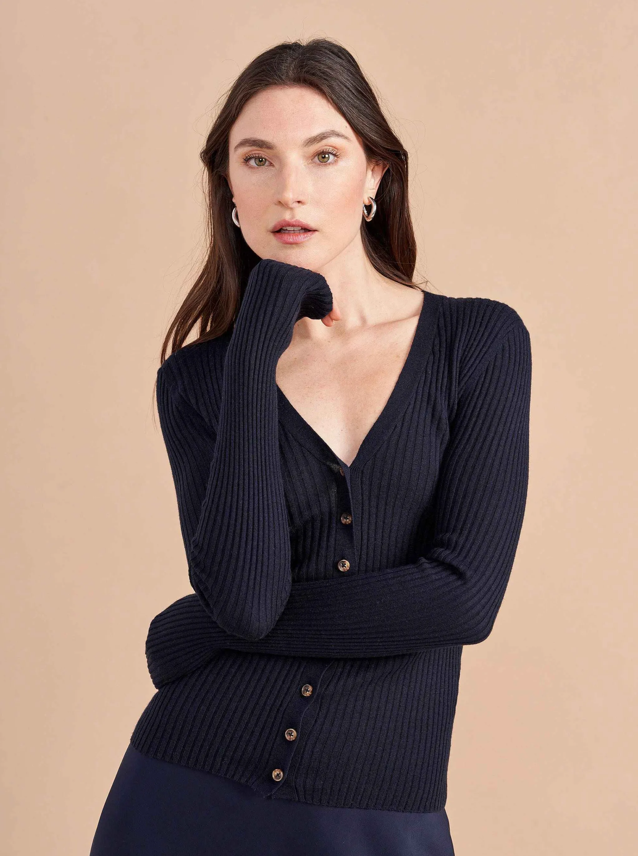La Ligne Cardigans*Fine Line Cardigan Navy